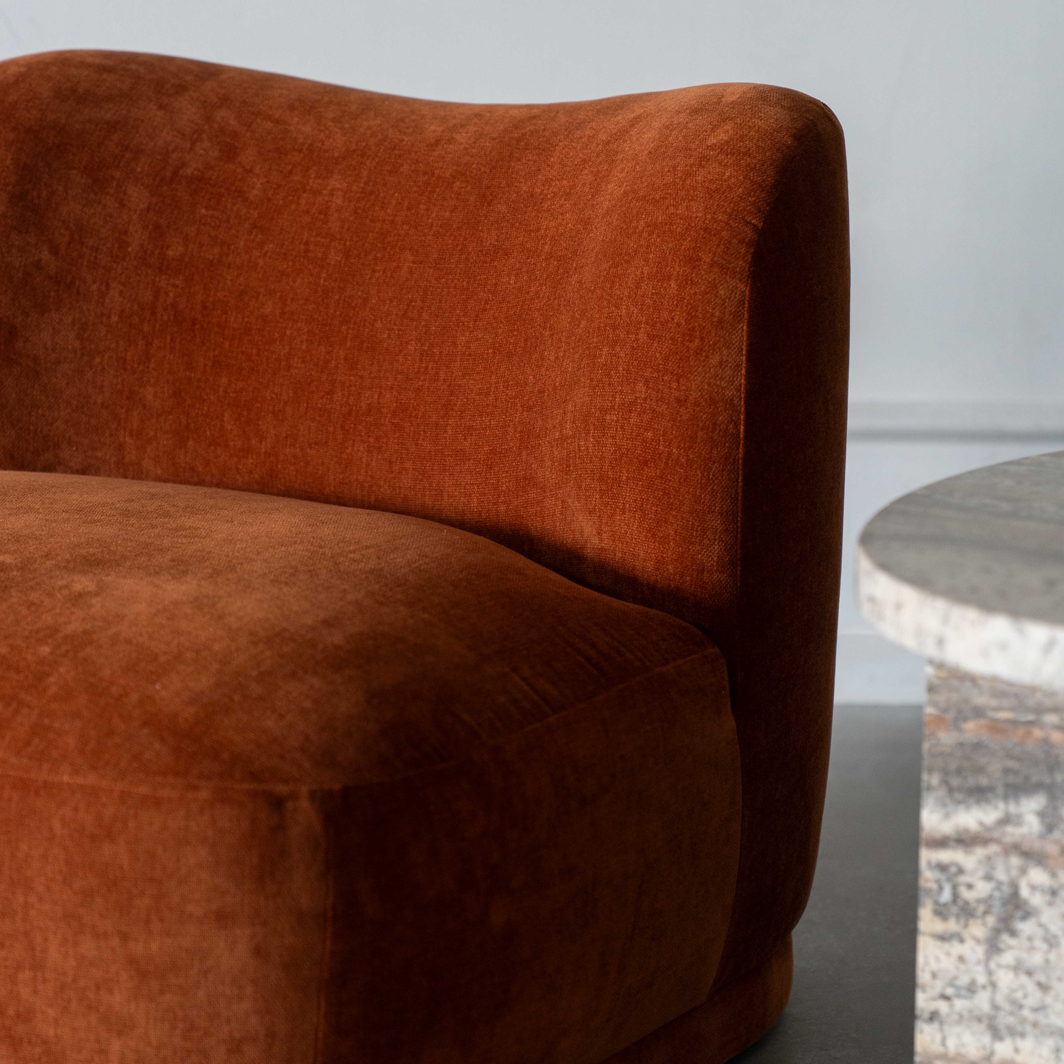 Lysandra Low Accent Lounge Chair - Caramel Orange - Arm chair - WS Living Furniture Furniture Store in Dubai