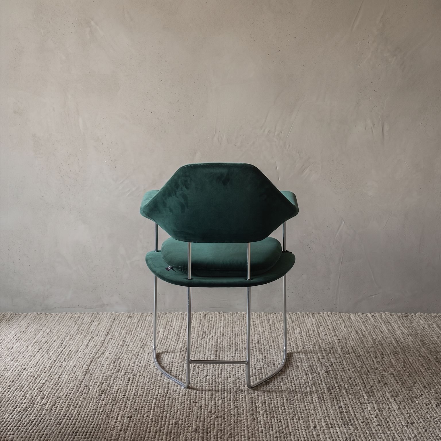 Orlena Green Velvet Dining Chair With Armrest
