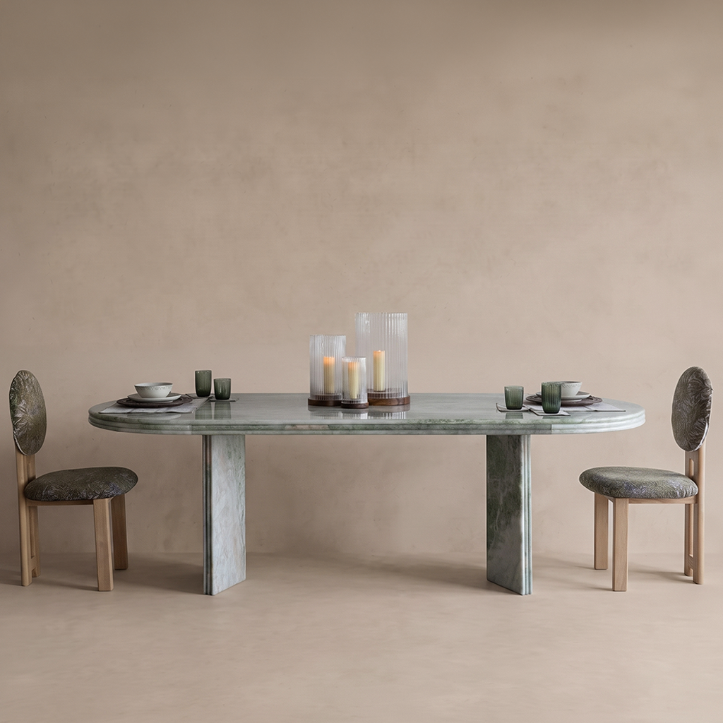 Majestic Grande Luxury Onyx Marble Dining Table - GREEN