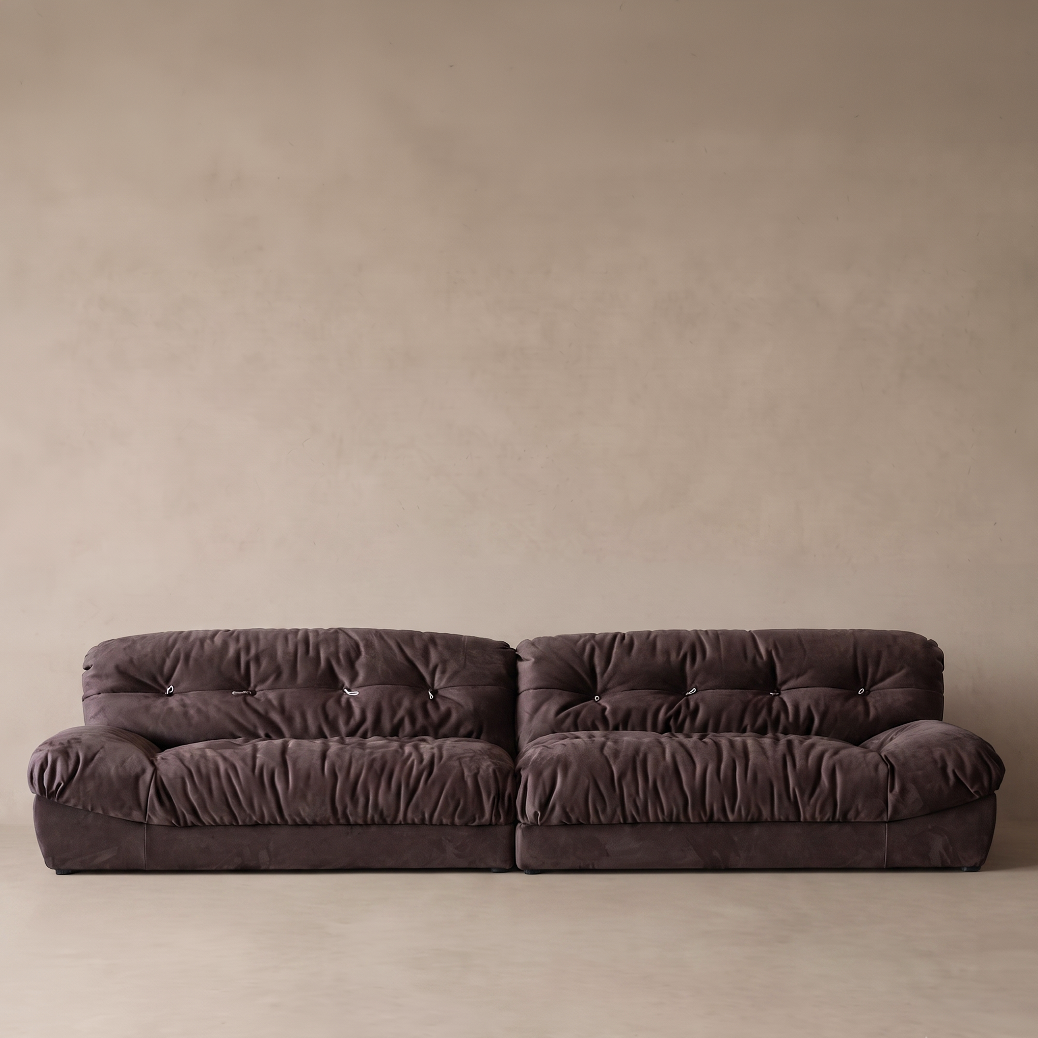 Milano Luxe Modern 3 Seater Sofa - Brown