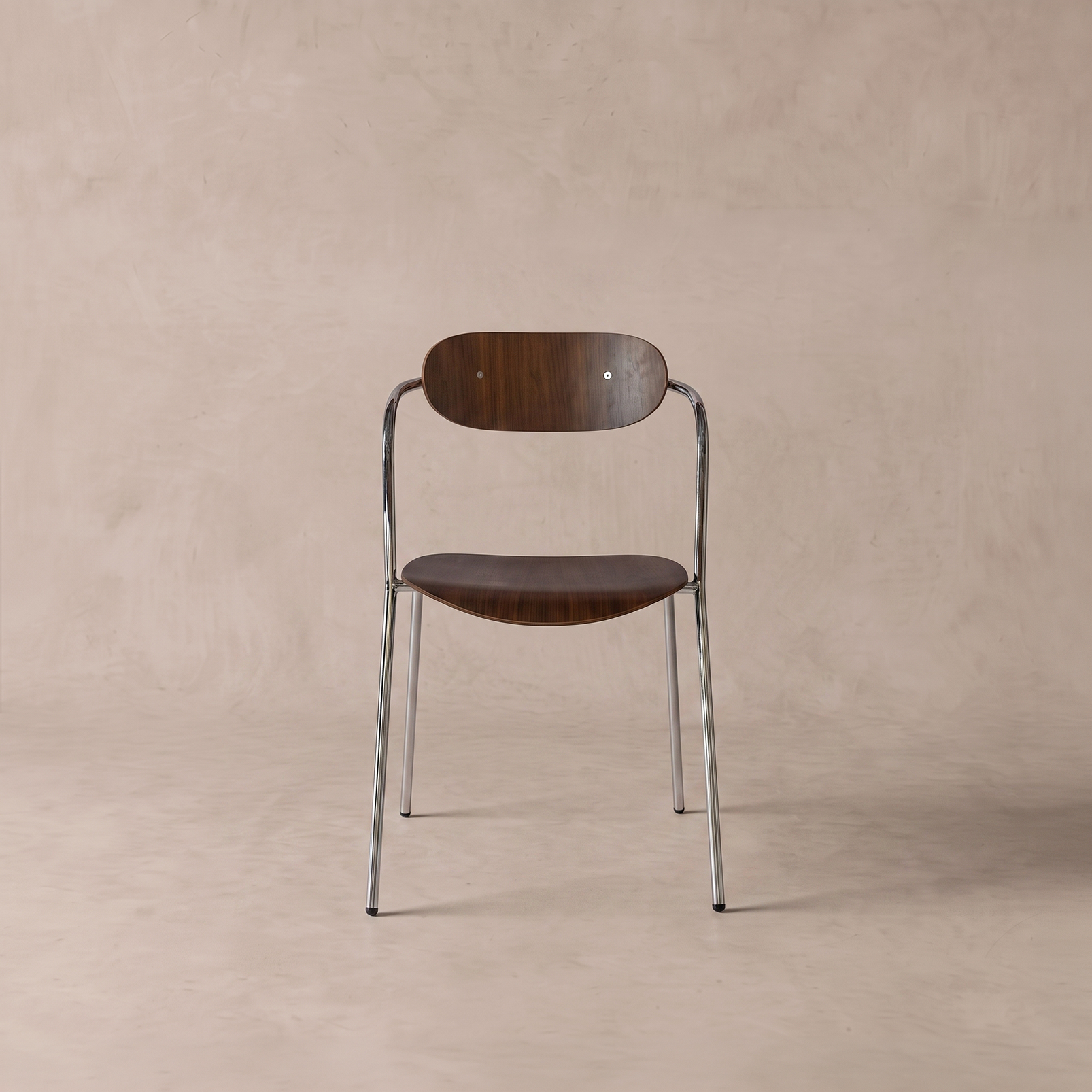 Marcel Chrome & Walnut Modern Dining Chair