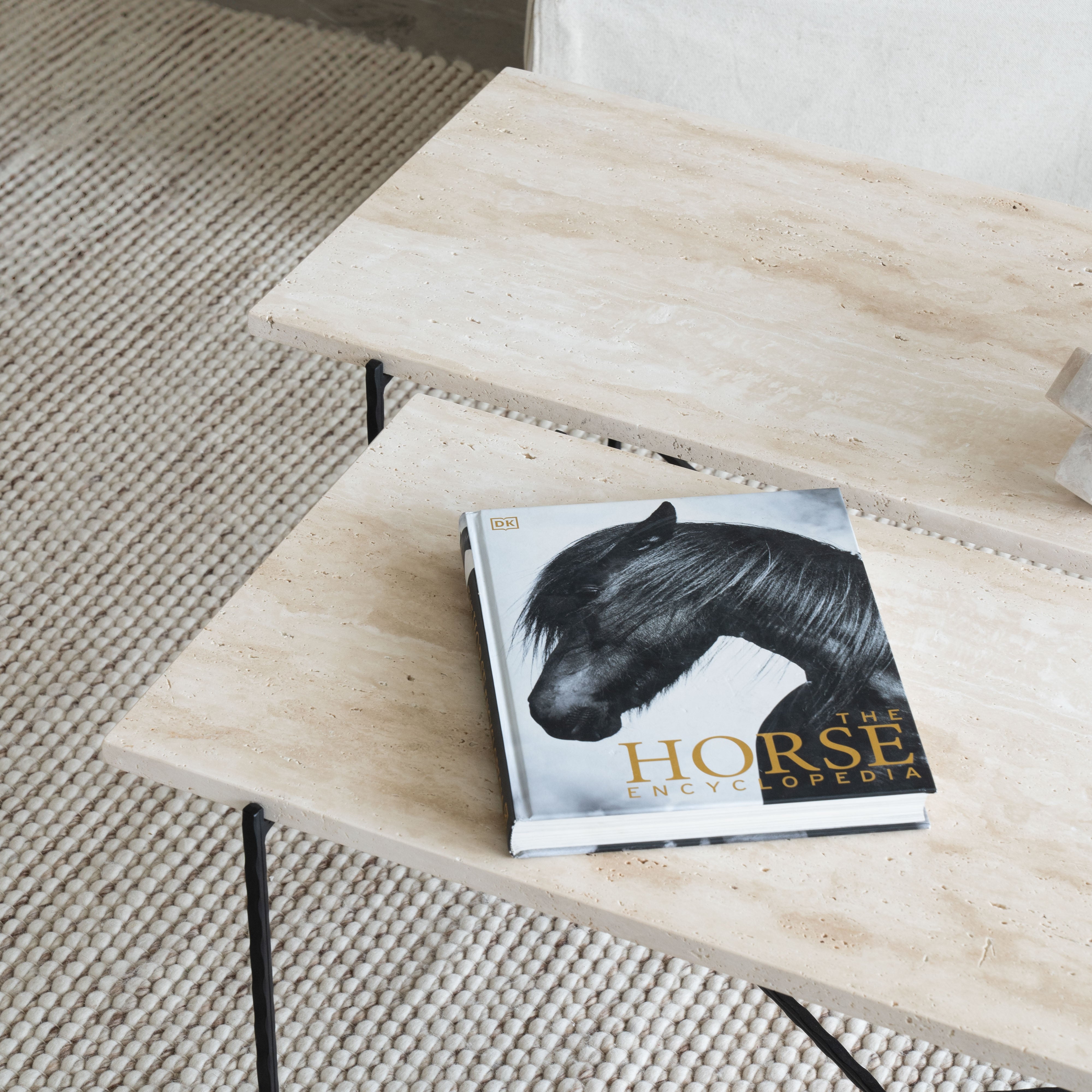 Loraine Travertine Marble Coffee Table - Coffee Tables - WS Living Furniture Furniture Store in Dubai