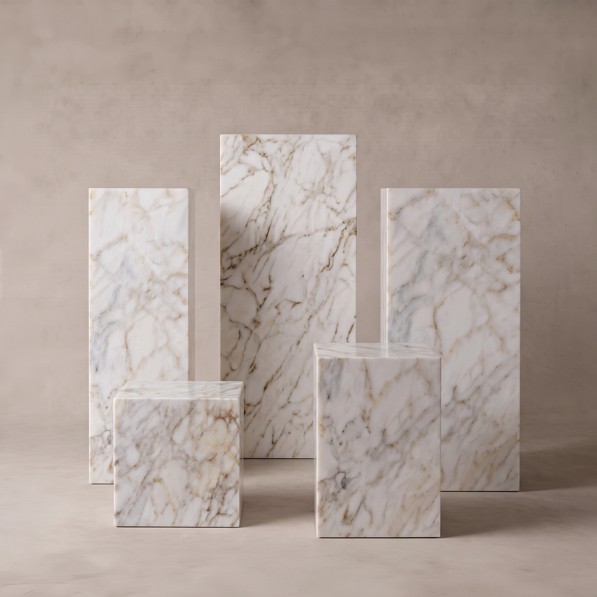 Majestic Afyon Marble Custom Size Pedestal & Side Table