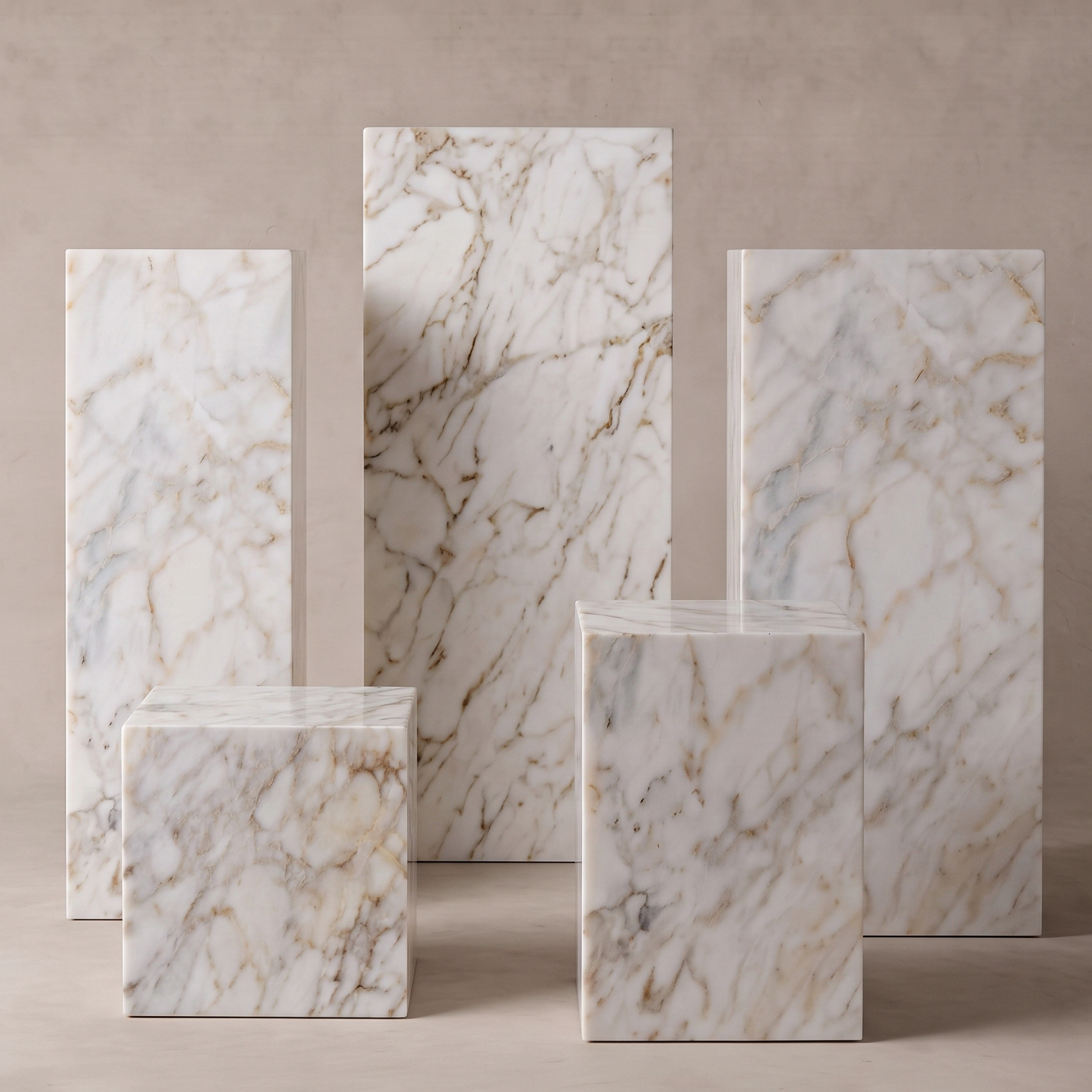 Majestic Afyon Marble Custom Size Pedestal & Side Table