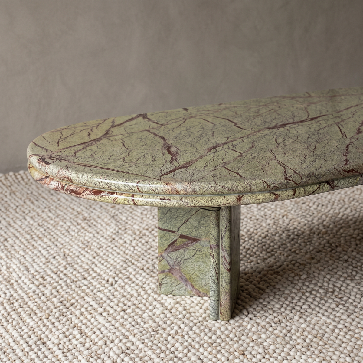 Majestic Onyx Marble Coffee Table - Forest Green
