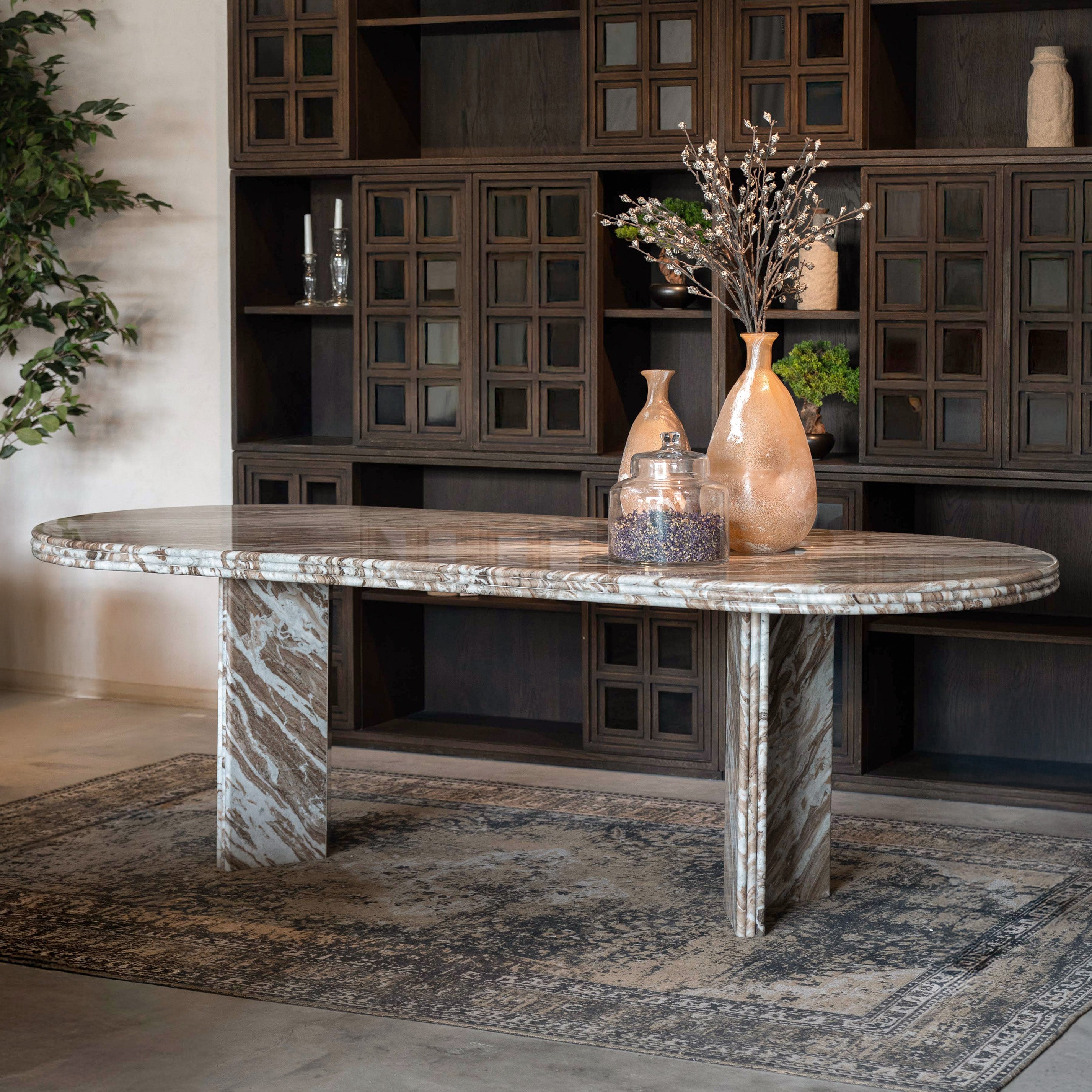 Majestic Grande Luxury Onyx Marble Dining Table - Dining Table - WS Living Furniture Furniture Store in Dubai