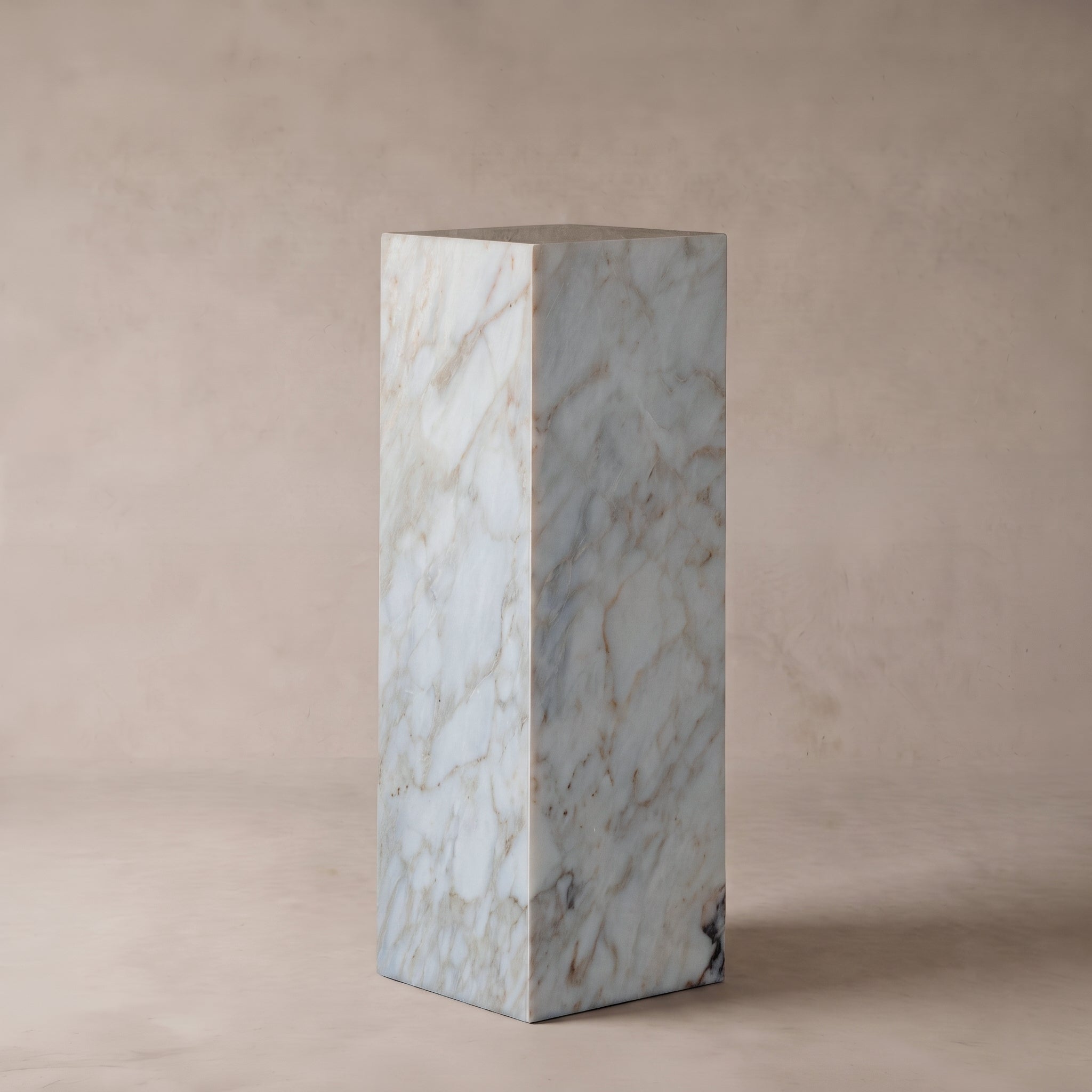 Majestic Ivory Vein Marble Pedestal