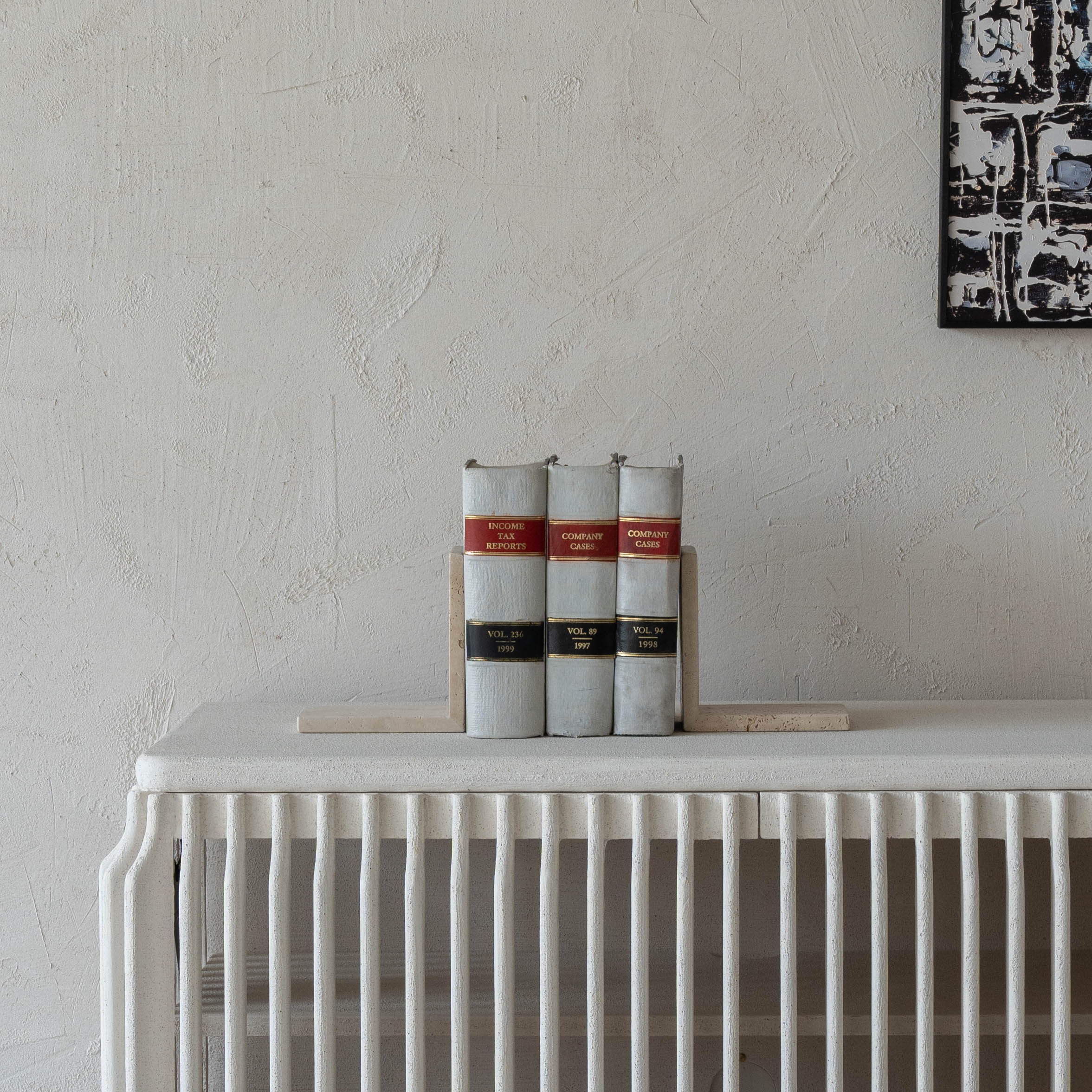 Minimalist Travertine Marble Book Holder - Candle Holder - WS Living Furniture Furniture Store in Dubai