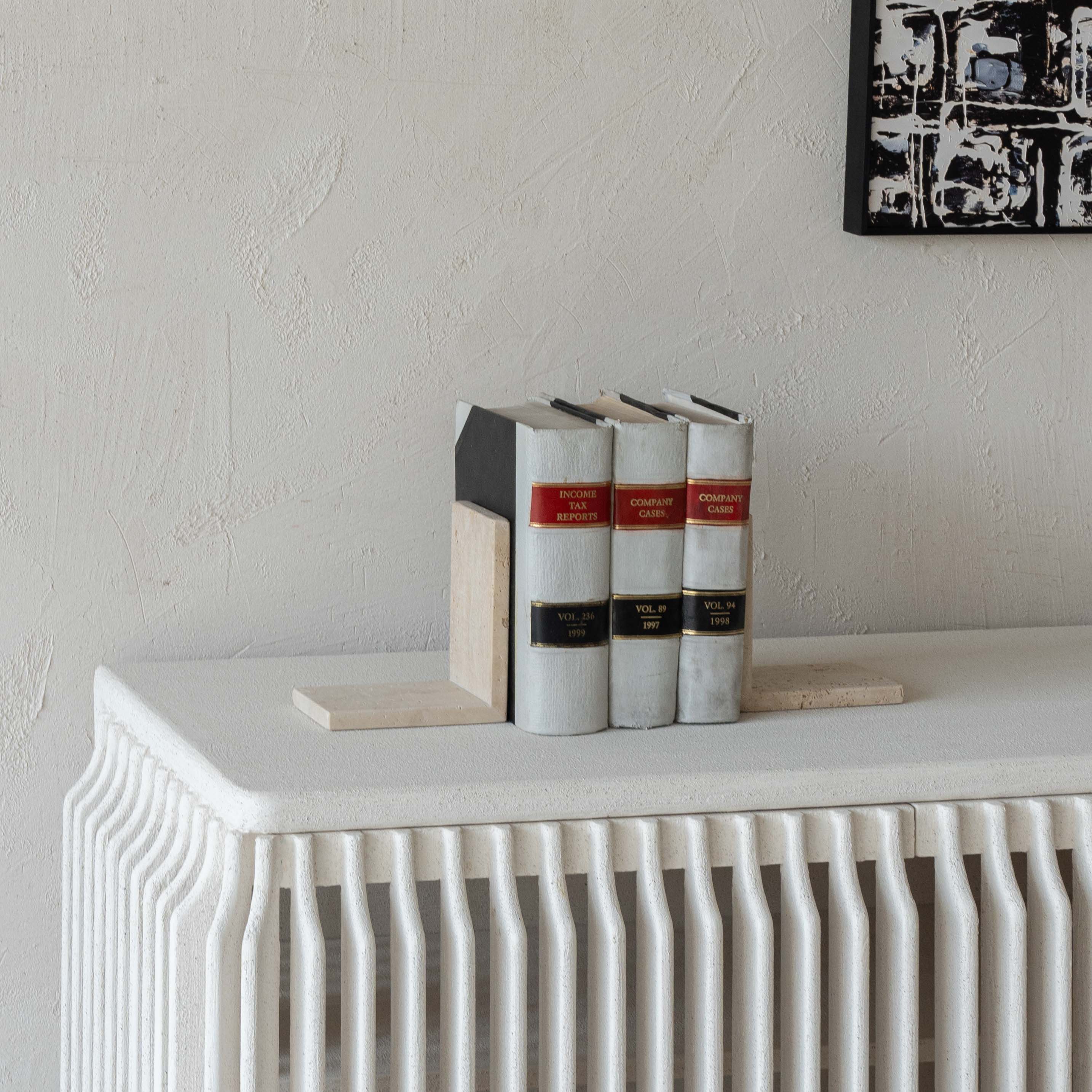 Minimalist Travertine Marble Book Holder - Candle Holder - WS Living Furniture Furniture Store in Dubai