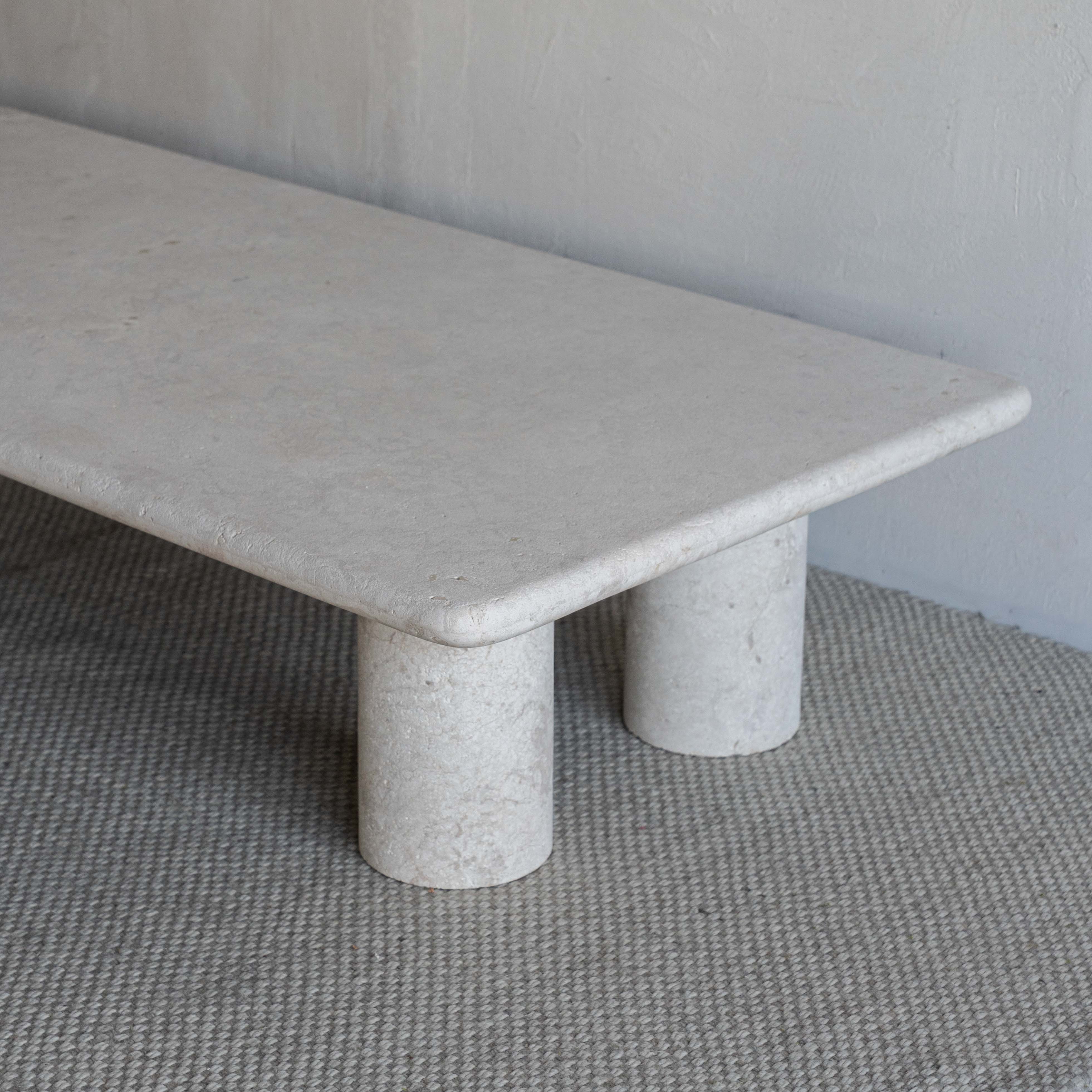 Palm Limestone Marble Rectangle Coffee Table
