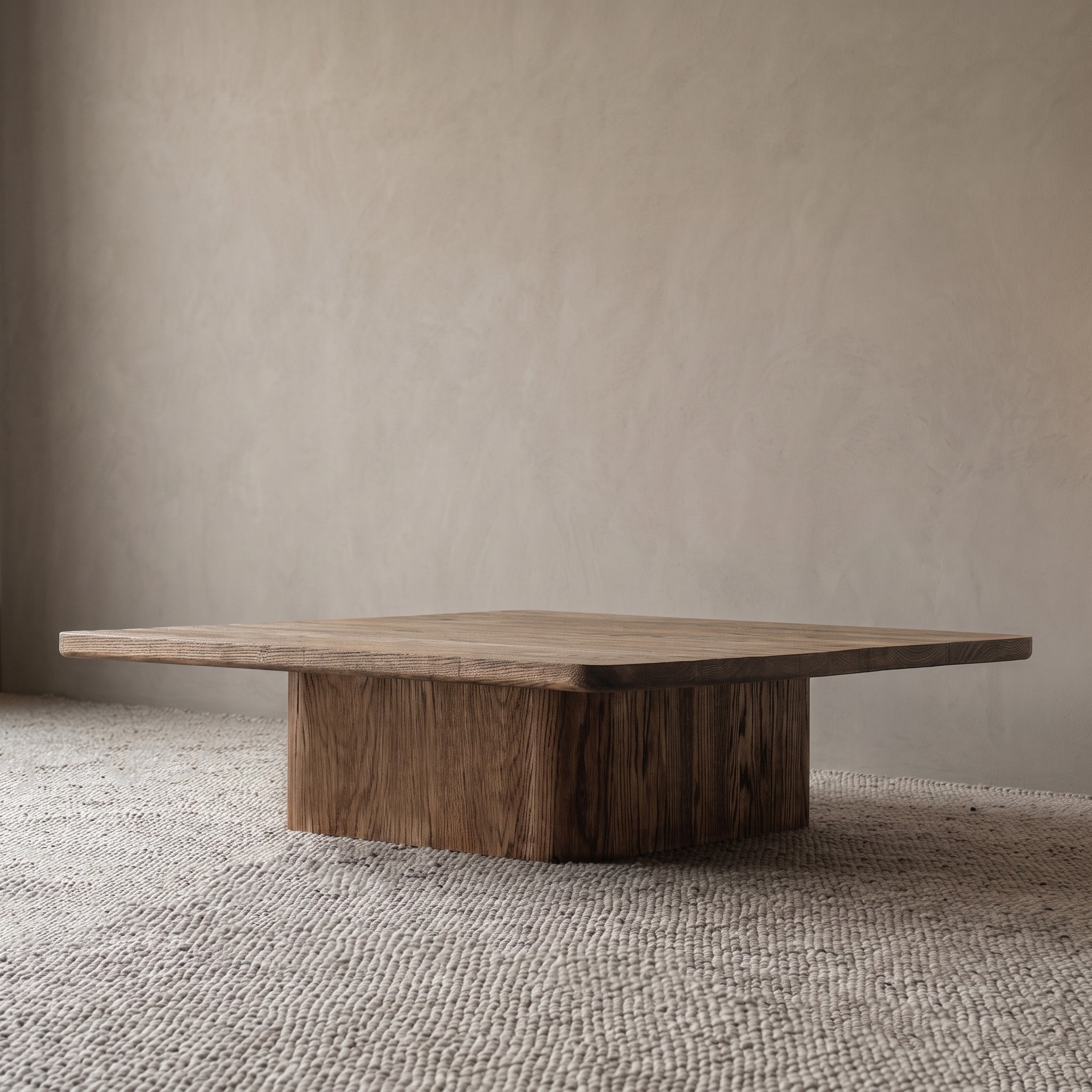 Marmaris Solid Oak Wood Big Square Coffee Table