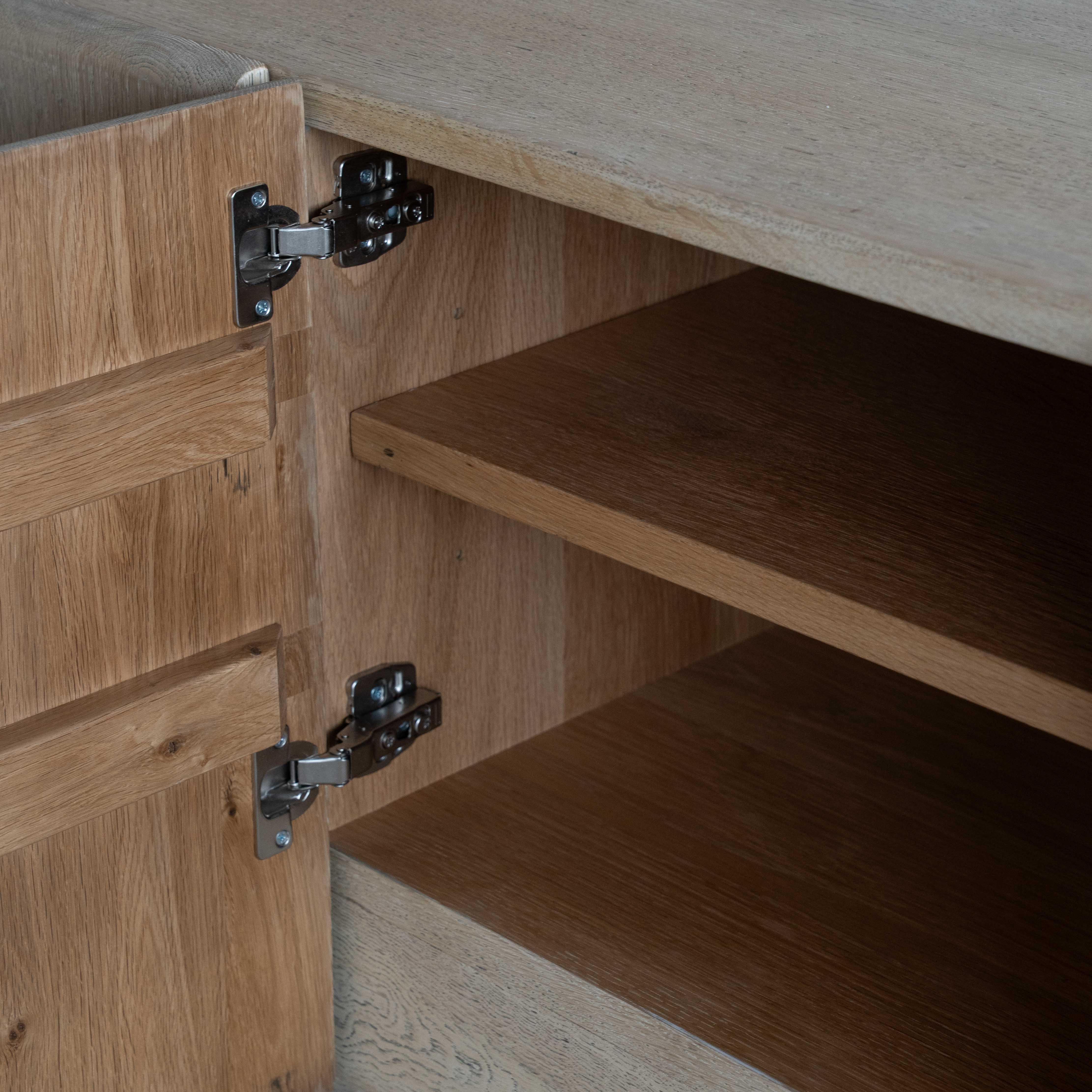 Marston Tapered Classic Style Oak Wood TV Unit - NATURAL