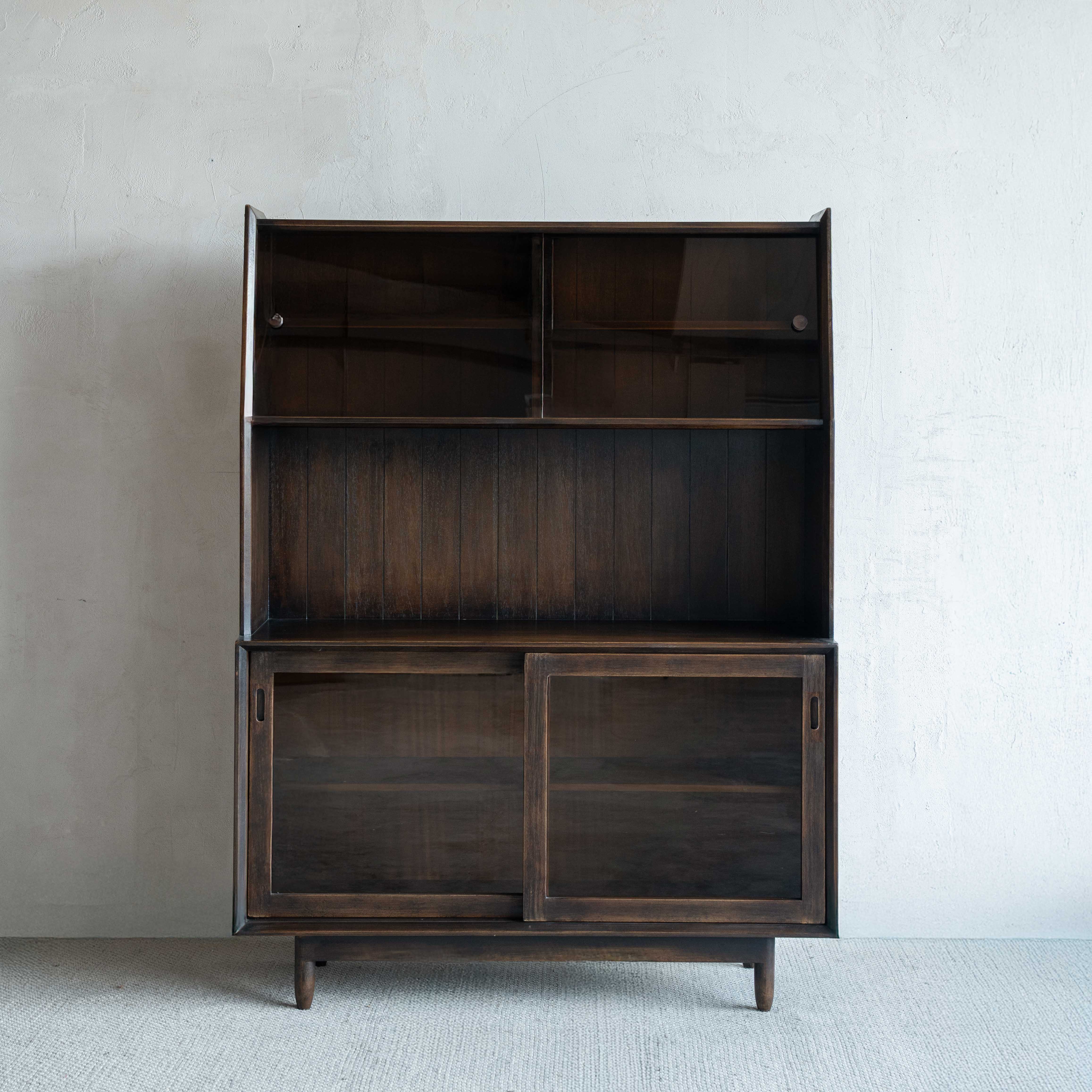 Mayumi Real Antique Vintage Glass Door Cabinet