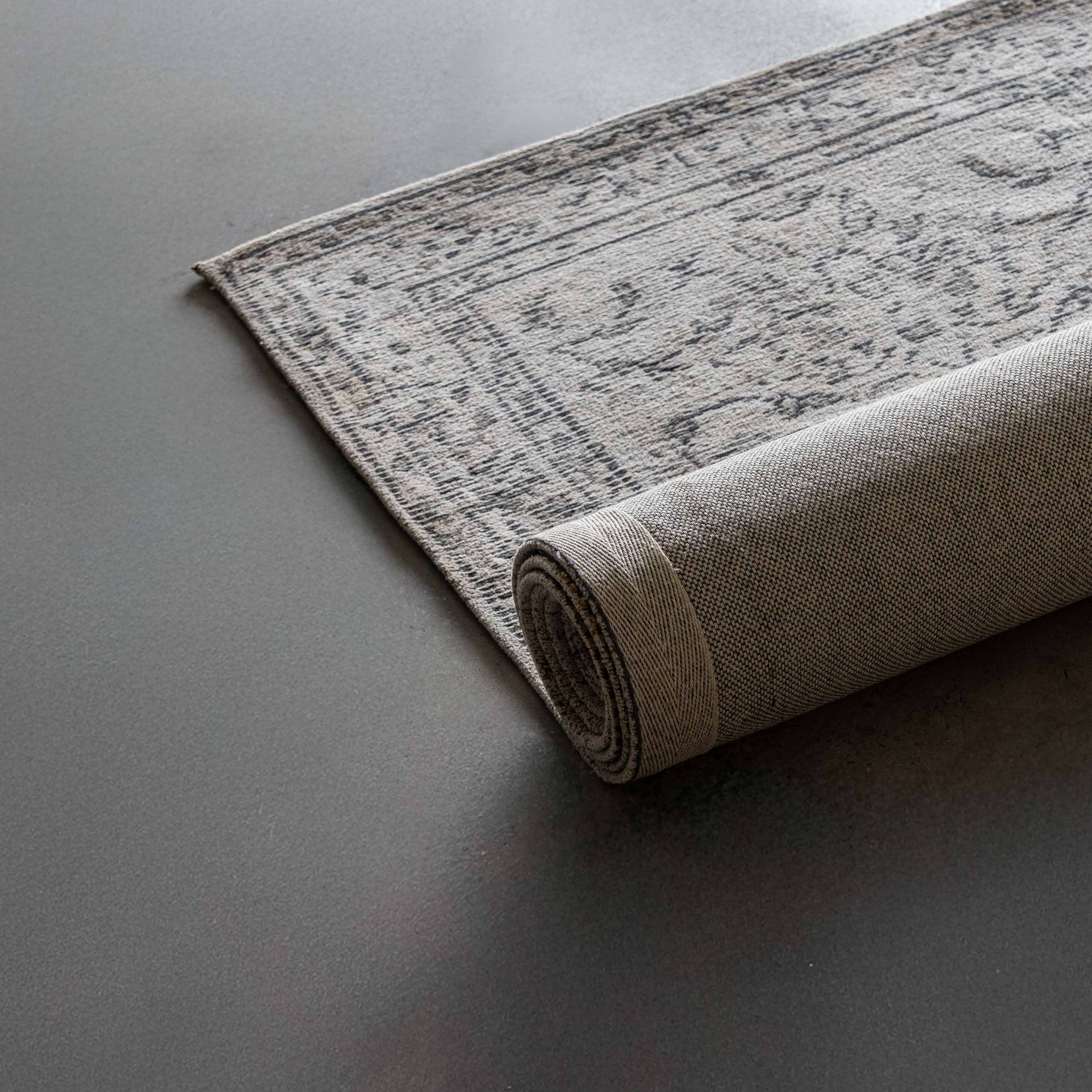 Merino Eggshell Vintage Style Cotton Woven Runner Rug - Rugs - WS Living Furniture Furniture Store in Dubai