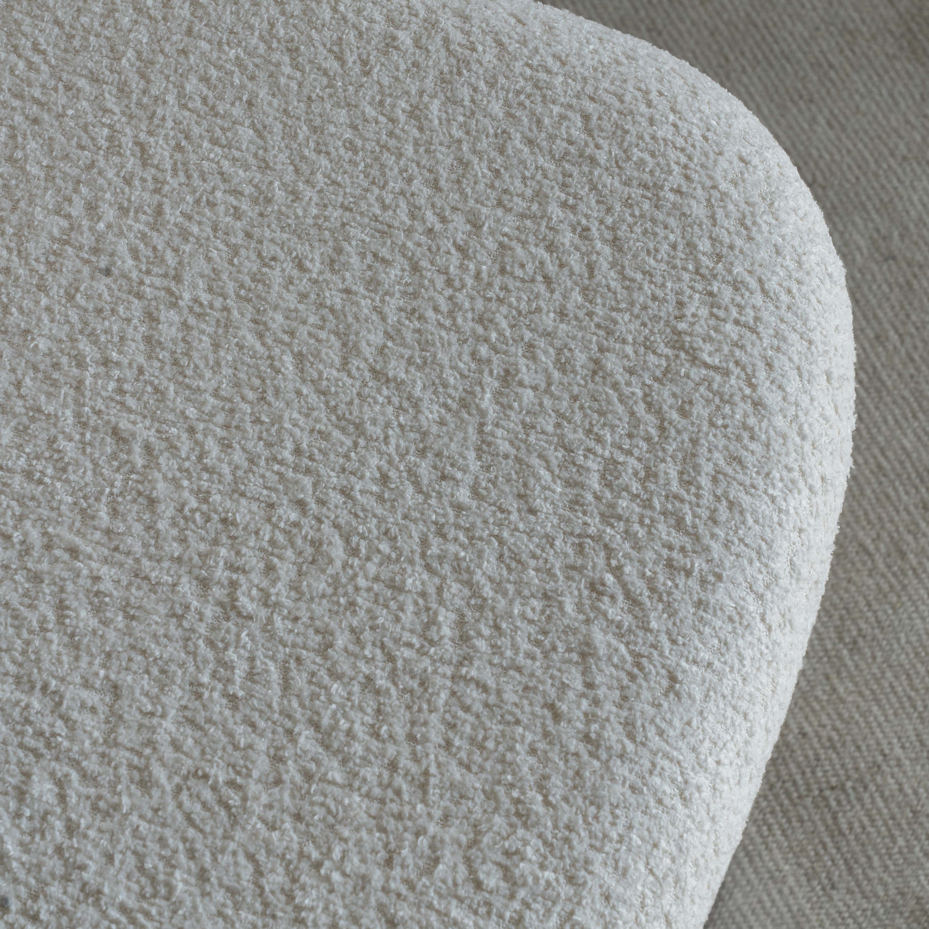 كرسي طعام عصري من منتصف القرن مصنوع من الخشب الصلب والقماش الأبيض