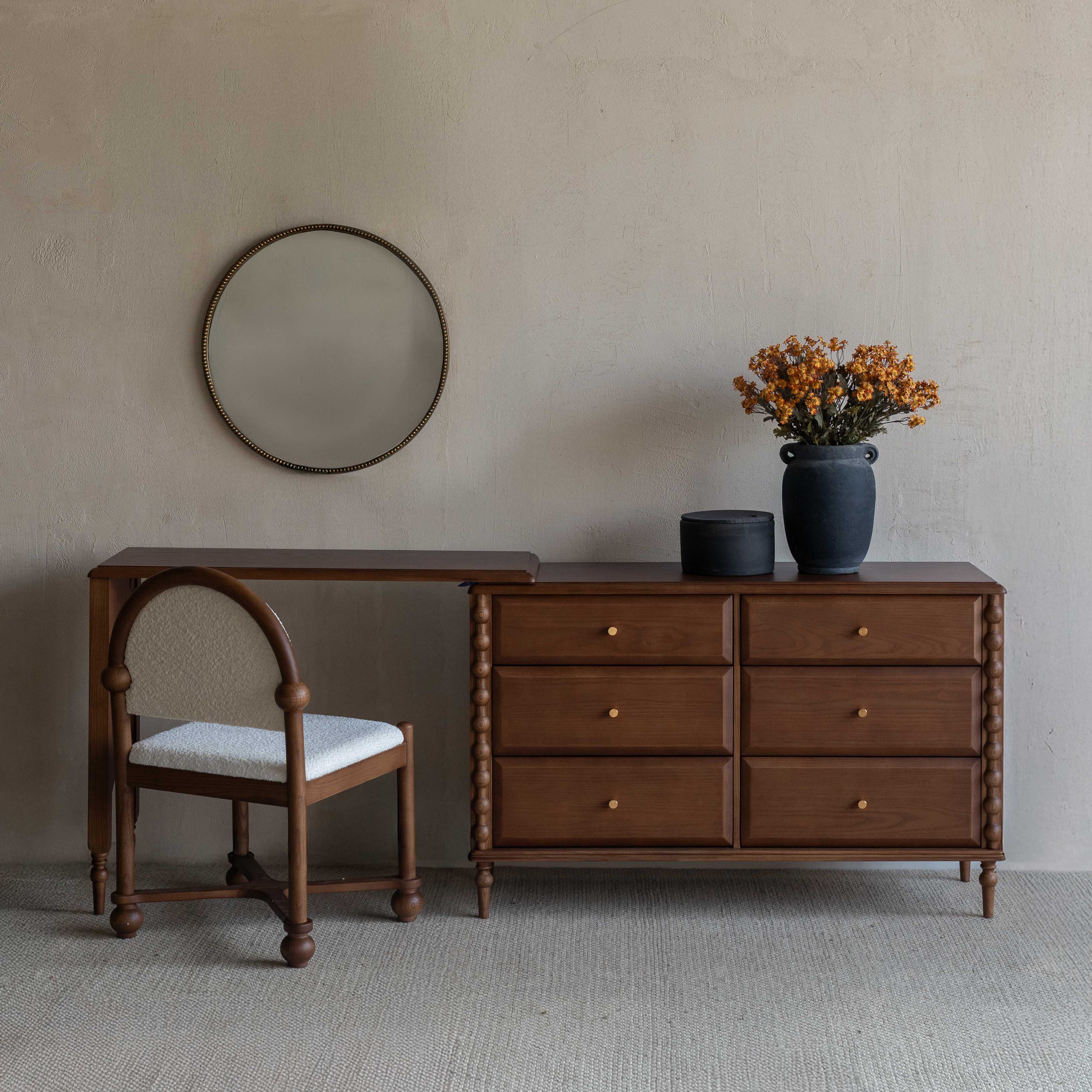 Mid Century Style Dressing Table & Office Table With Chair ( Pre-Order 60-90 Days Delivery) - TV Units - WS Living Furniture Furniture Store in Dubai