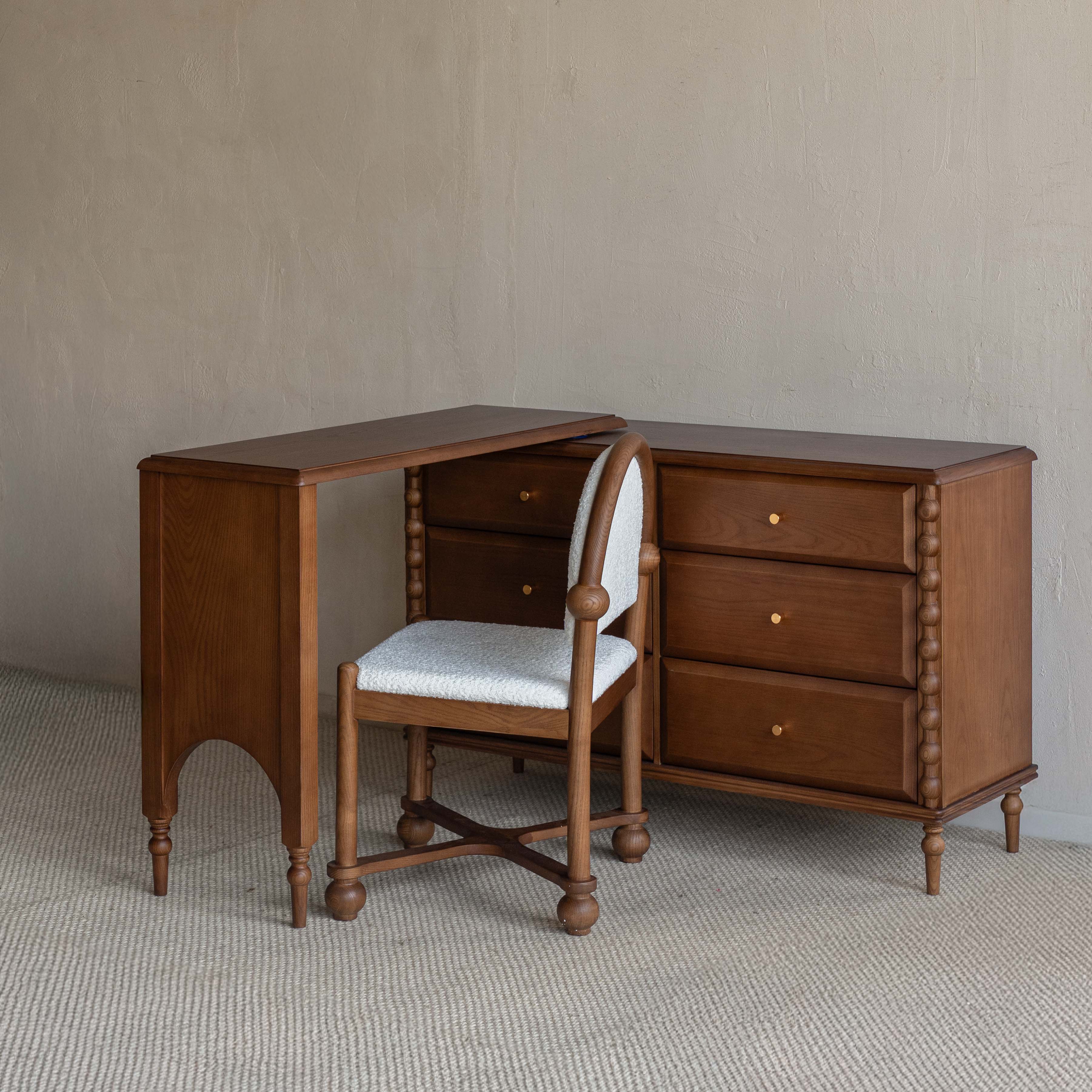 Mid Century Style Dressing Table & Office Table With Chair ( Pre-Order 60-90 Days Delivery) - TV Units - WS Living Furniture Furniture Store in Dubai