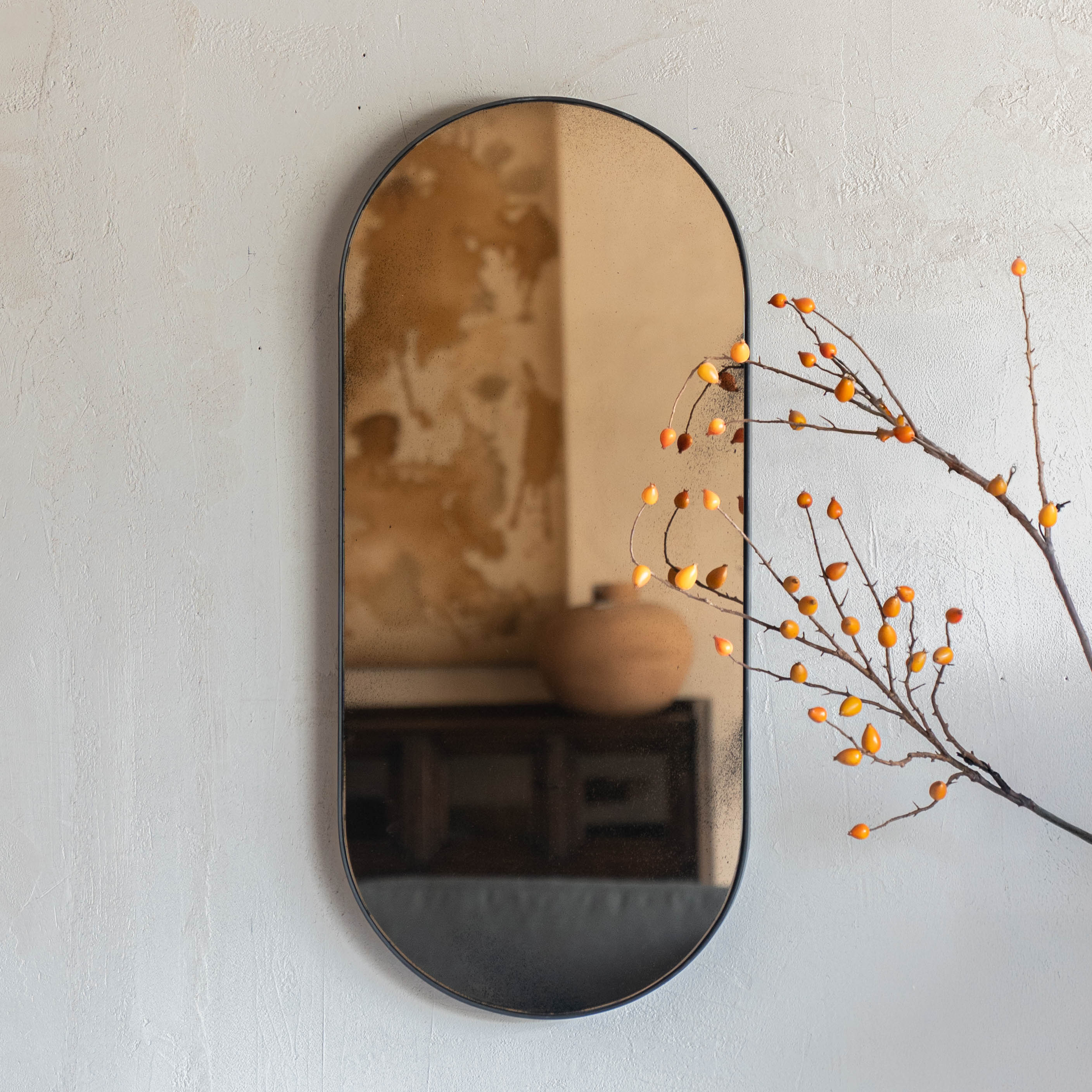 Milla Amber Rustic Wall Mirror