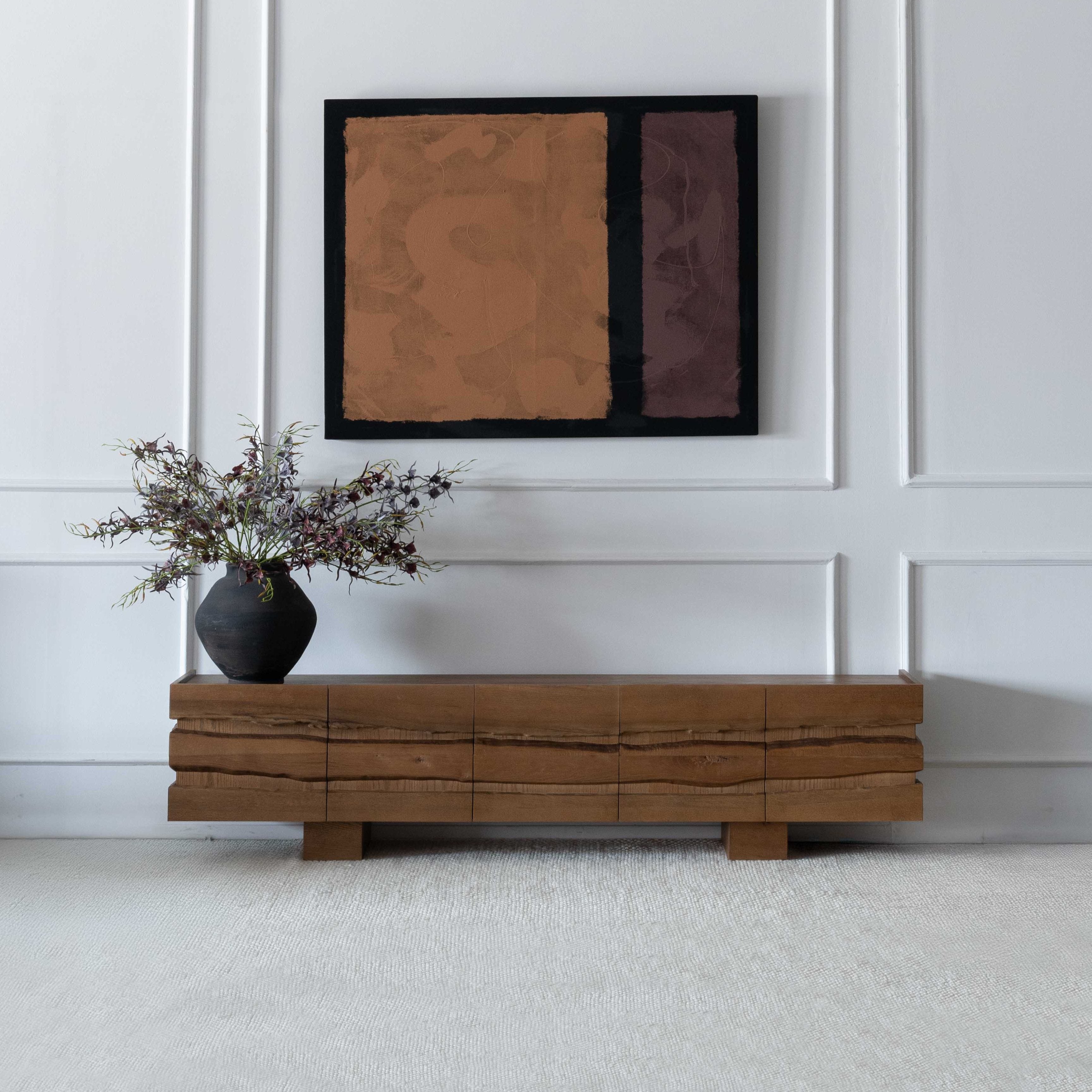 Miral Solid Wood Artisan TV Unit | Media Storage Cabinet - TV Units - WS Living Furniture Furniture Store in Dubai