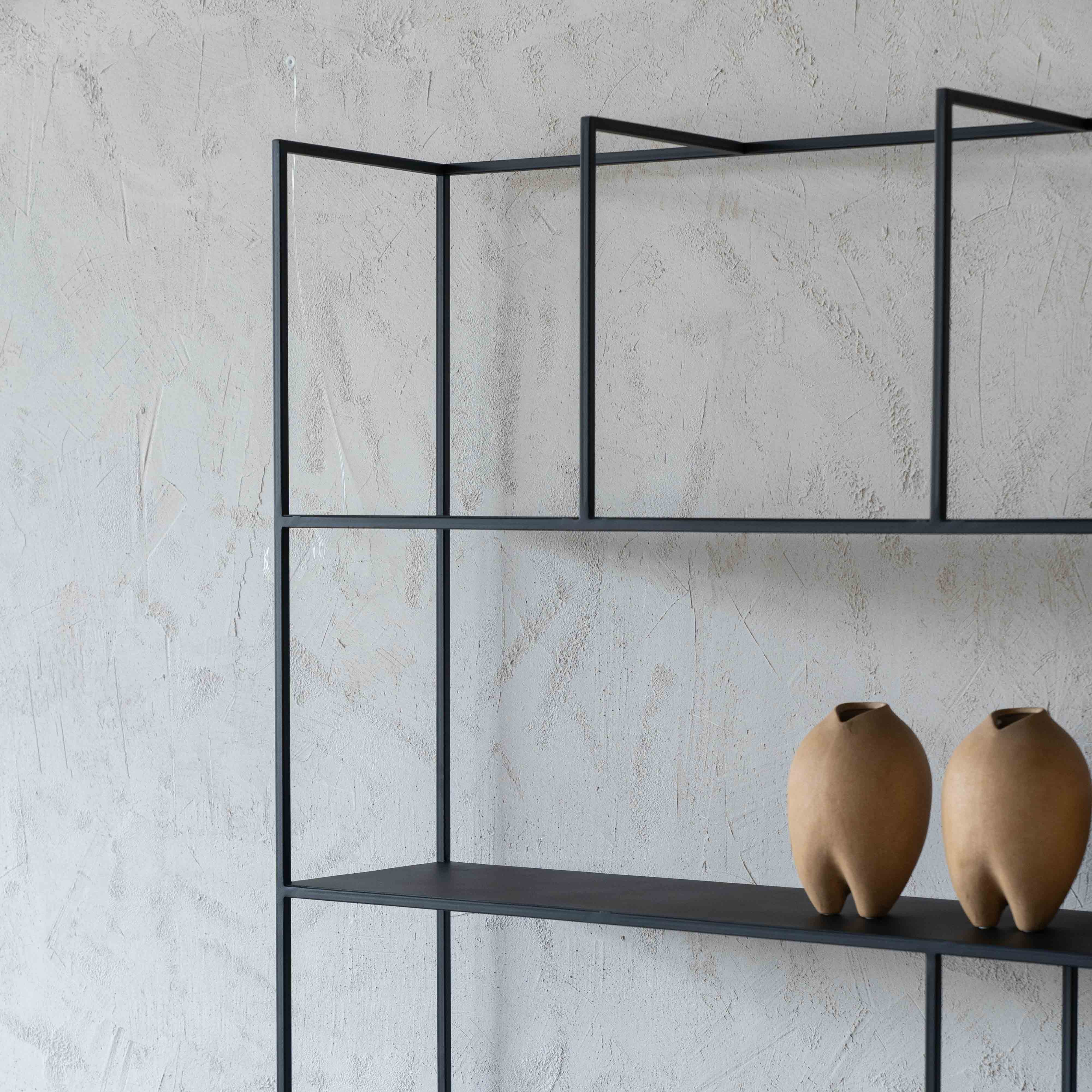 Monochrome big Column Powder Coated Steel Book Shelf - Shelf - WS Living Furniture Home Furniture Stores in Dubai