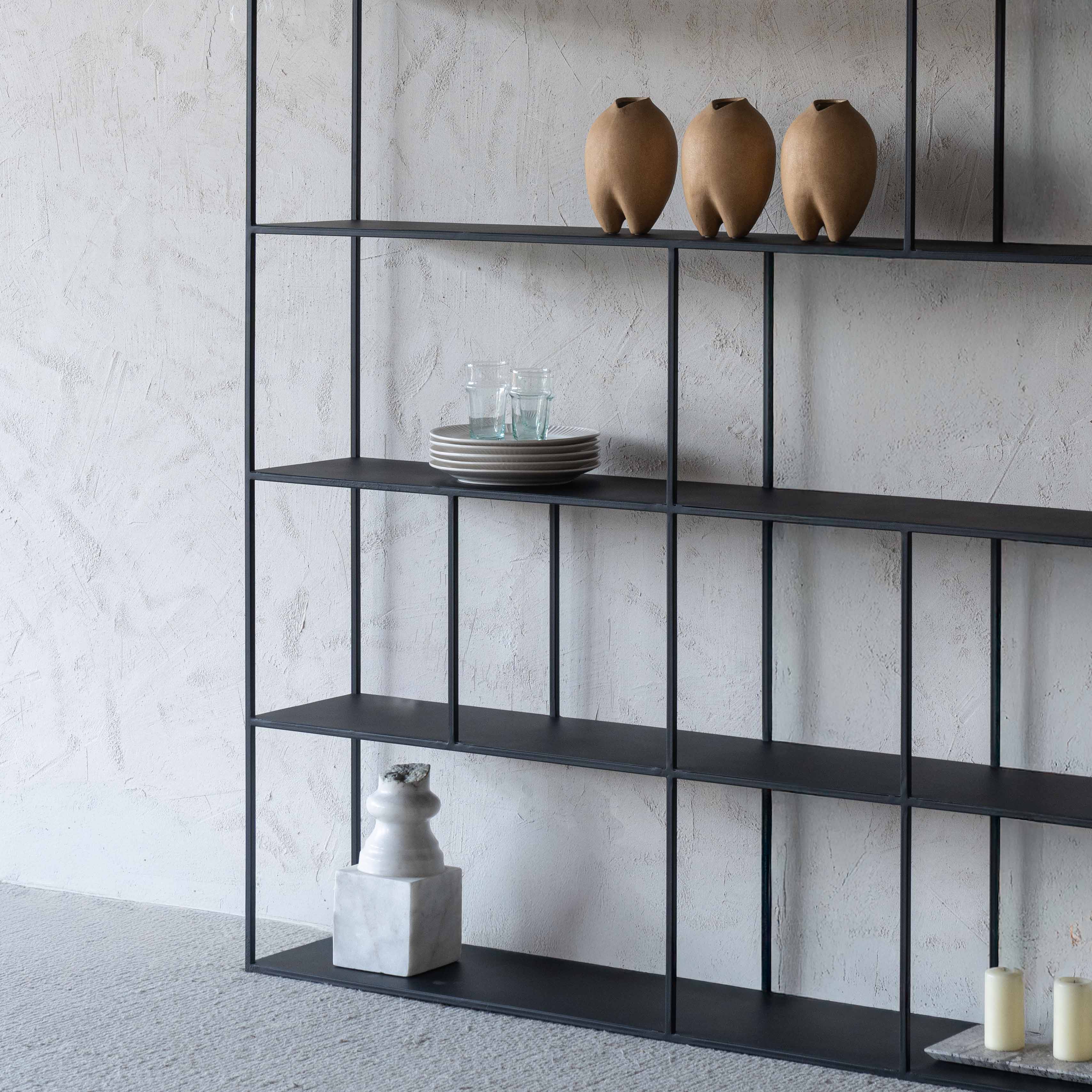 Monochrome big Column Powder Coated Steel Book Shelf - Shelf - WS Living Furniture Home Furniture Stores in Dubai