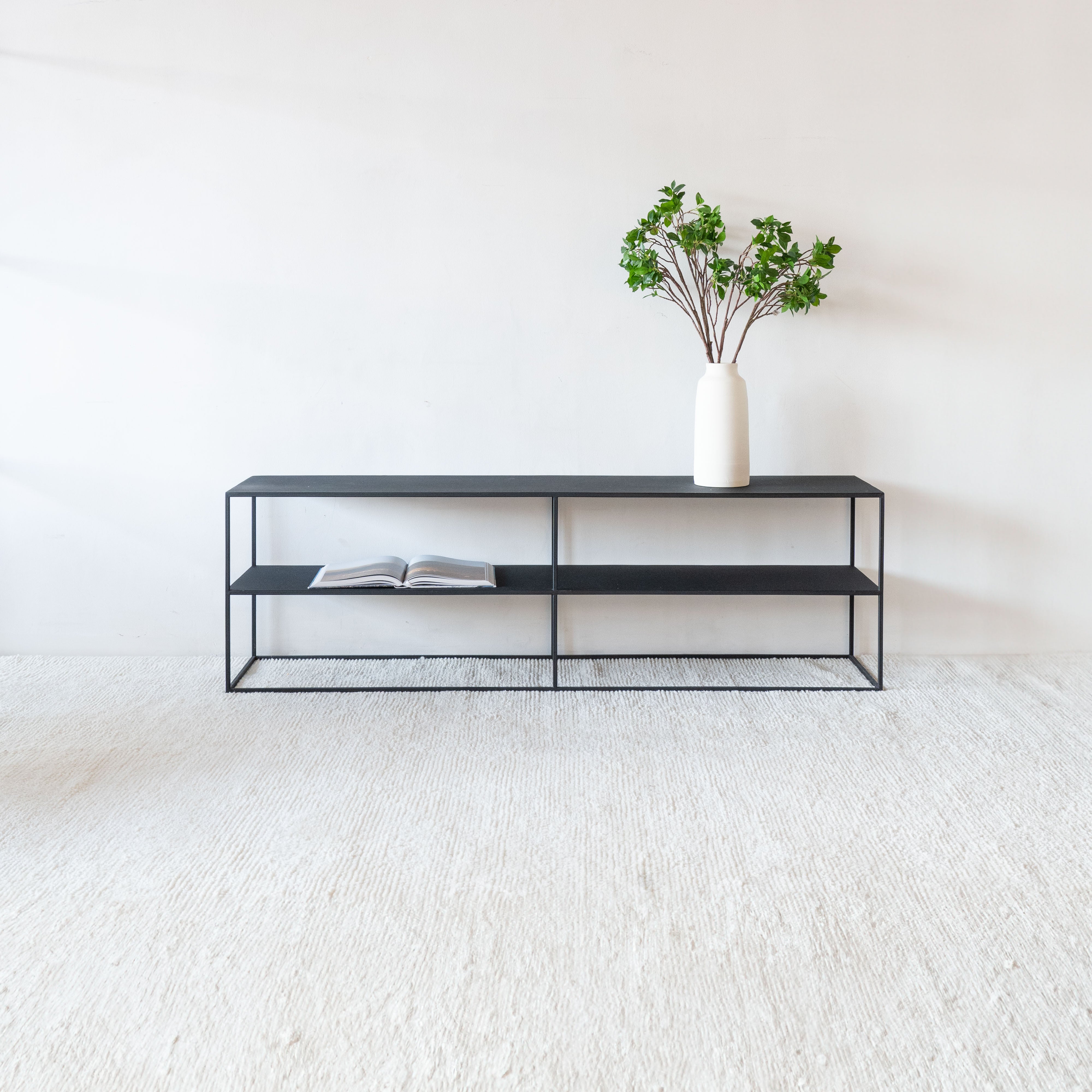 Monochrome Powder Coated Black TV Unit - - WS Living - UAE Modern Home Furniture Stores in Dubai