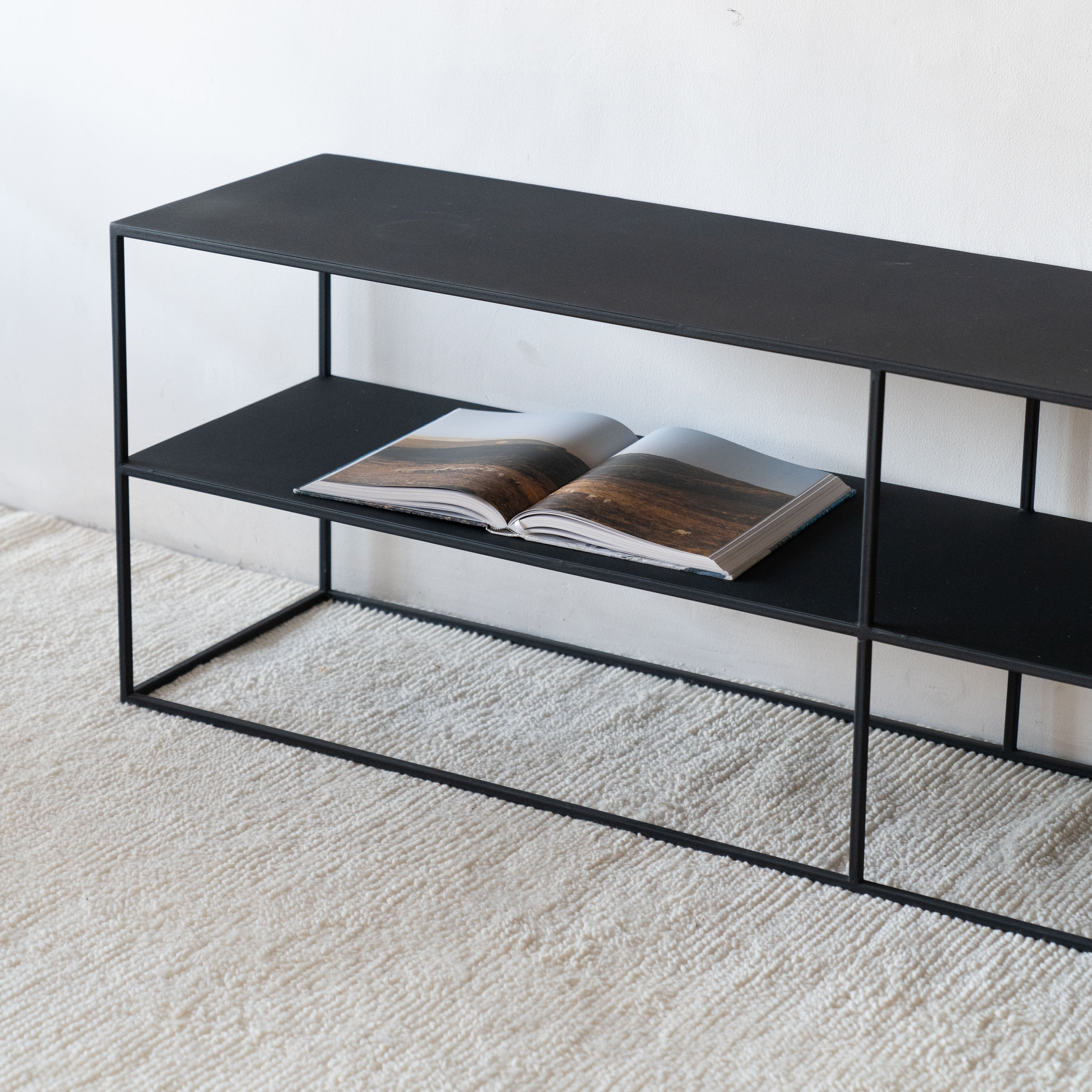 Monochrome Powder Coated Black TV Unit - - WS Living - UAE Modern Home Furniture Stores in Dubai