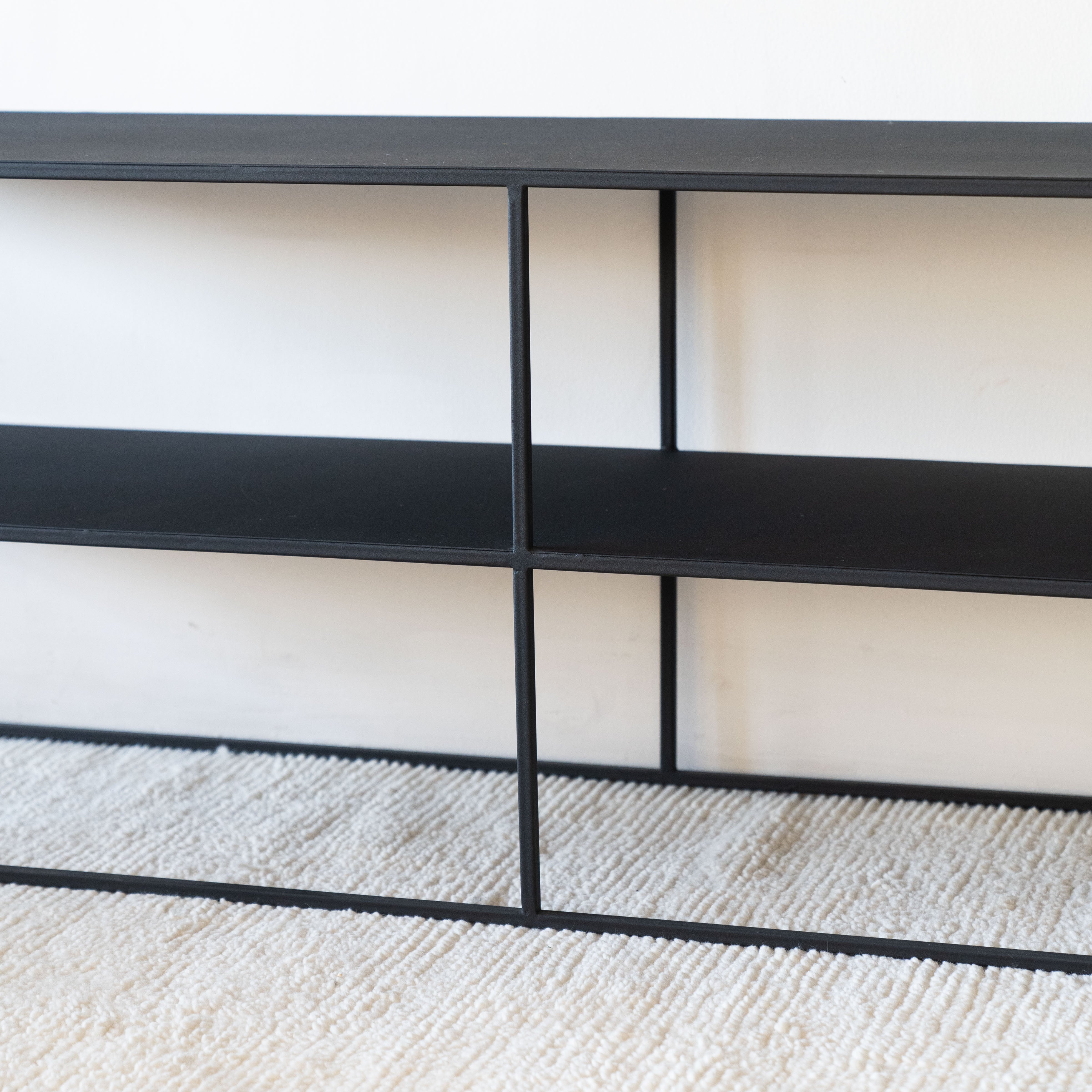 Monochrome Powder Coated Black TV Unit - - WS Living - UAE Modern Home Furniture Stores in Dubai