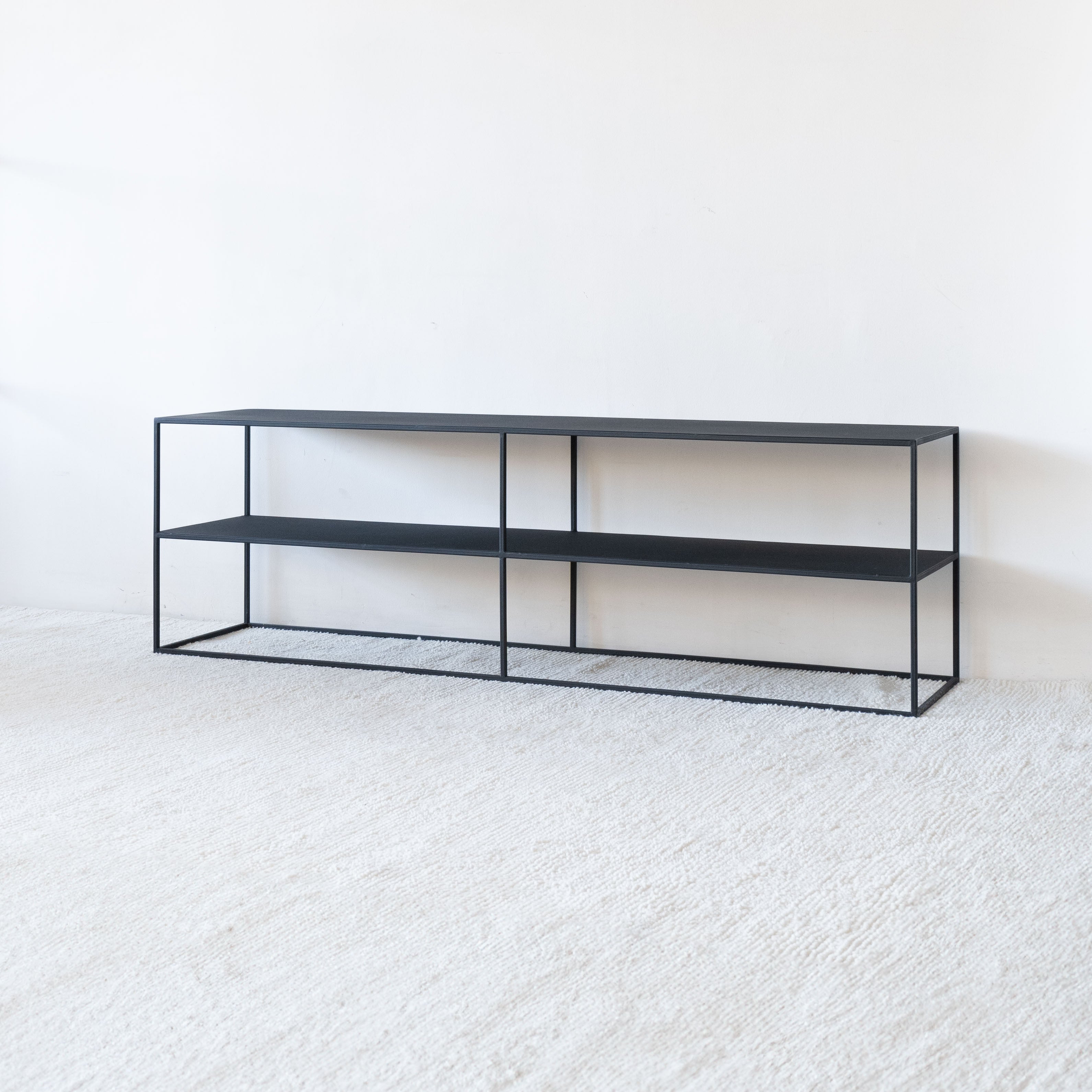 Monochrome Powder Coated Black TV Unit - - WS Living - UAE Modern Home Furniture Stores in Dubai