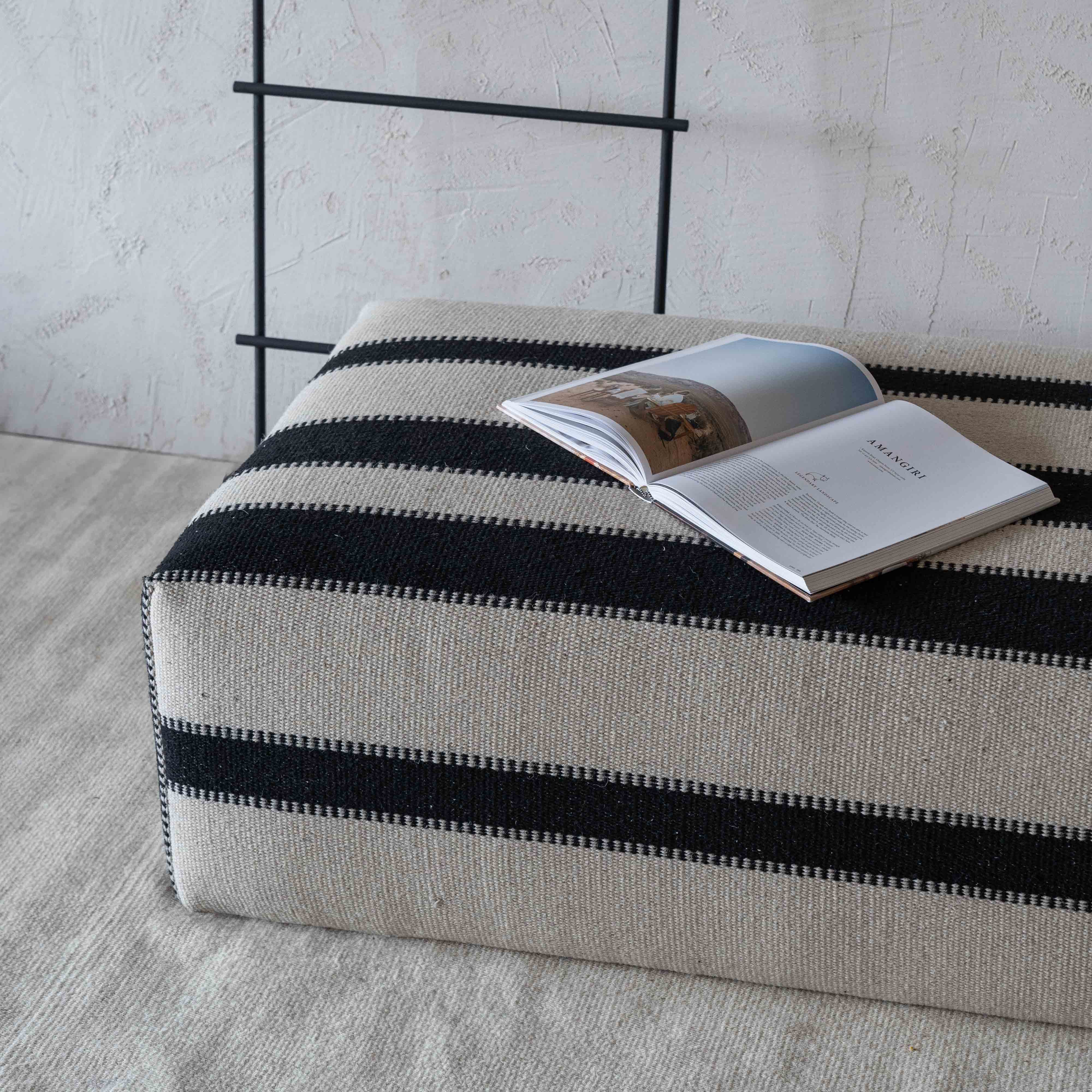 Nouf Modern Beige & Black Fabric Coffee Table - Coffee Tables - WS Living - UAE Modern Home Furniture Stores in Dubai