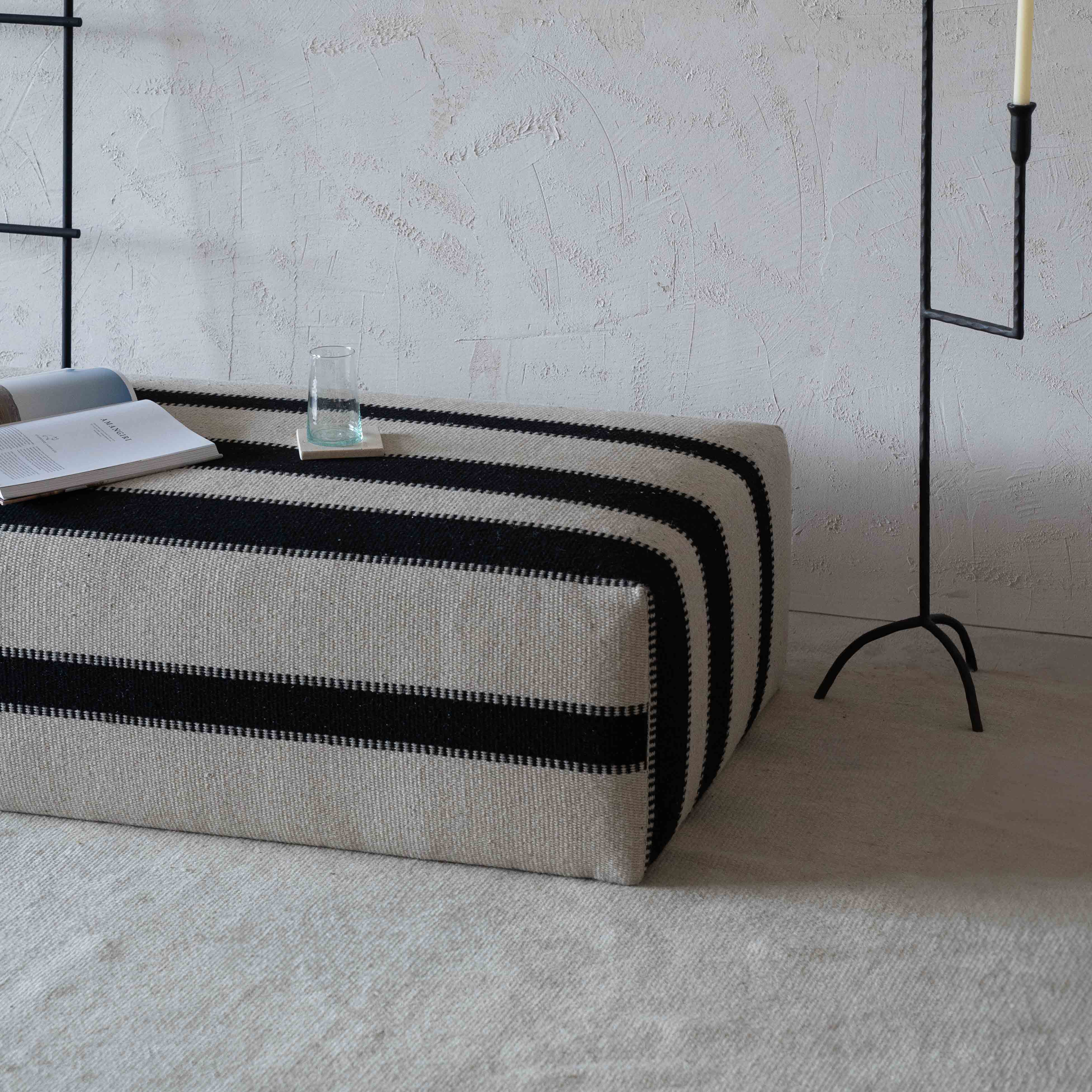 Nouf Modern Beige & Black Fabric Coffee Table - Coffee Tables - WS Living - UAE Modern Home Furniture Stores in Dubai