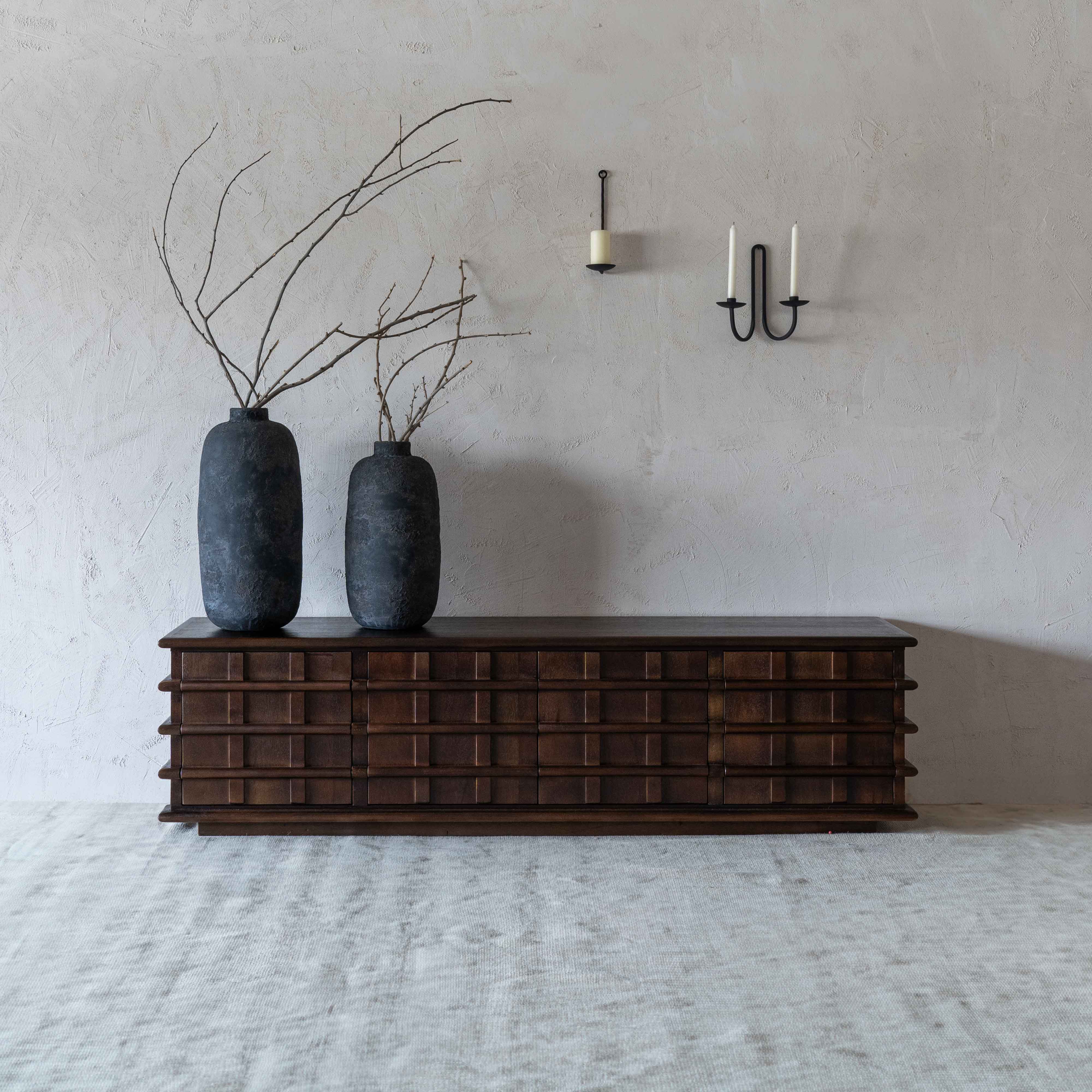 Mosaka Modern Solid Wood TV Unit - TV Units - WS Living Furniture Furniture Store in Dubai