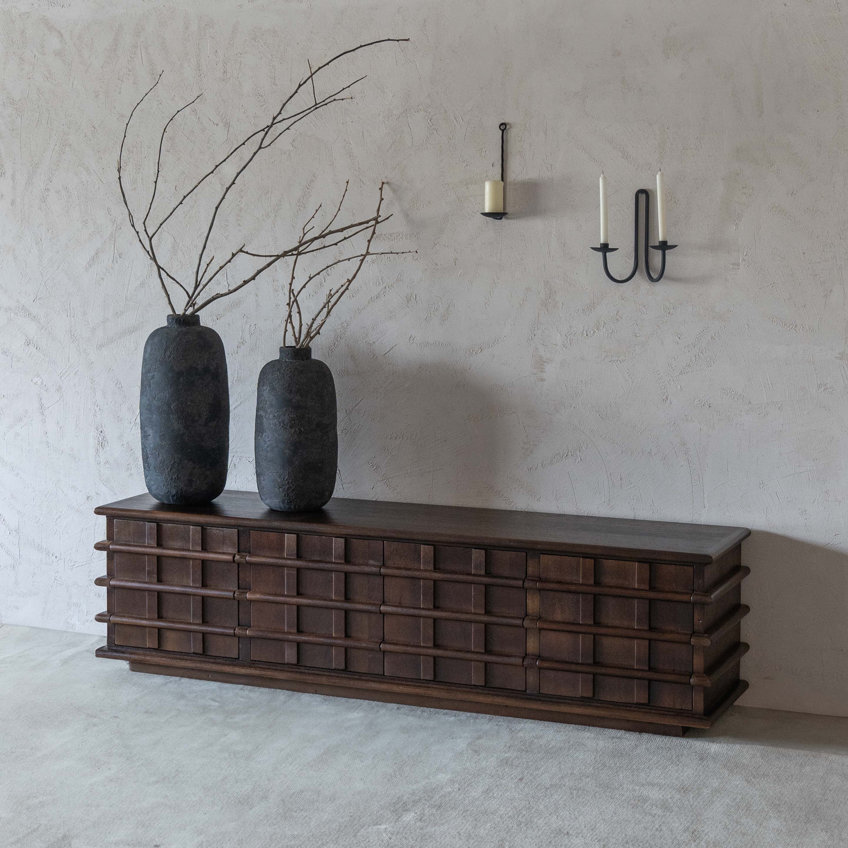 Mosaka Modern Solid Wood TV Unit - TV Units - WS Living Furniture Furniture Store in Dubai