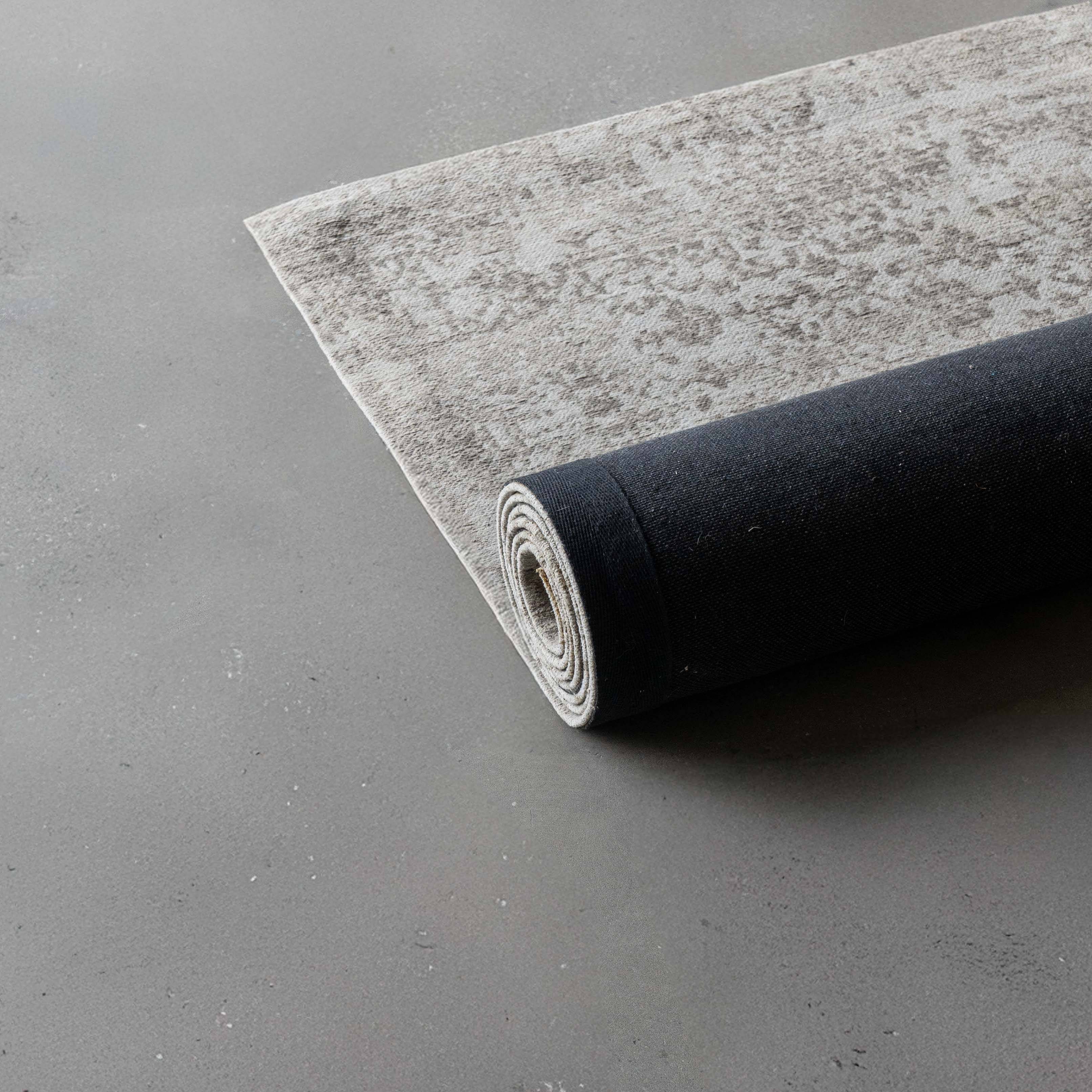 Mumtaz New Silver White Vintage Style Woven Cotton Runner Rug - Rugs - WS Living Furniture Furniture Store in Dubai