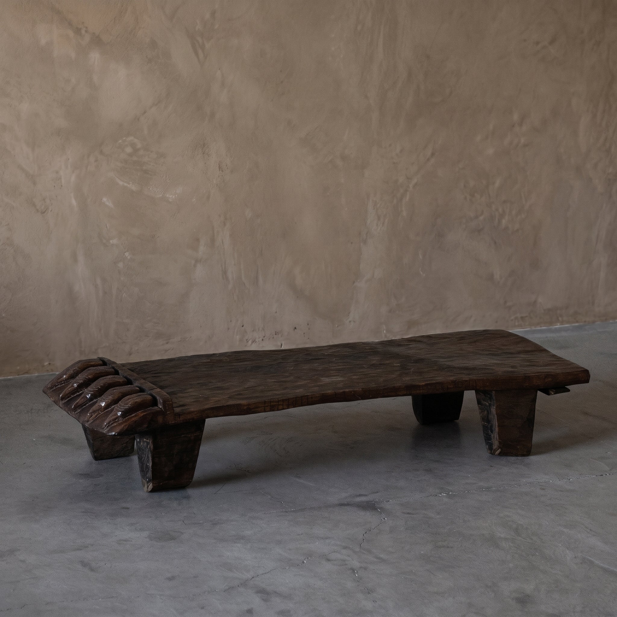Kohima Real Antique Tribal Coffee Table - WALNUT