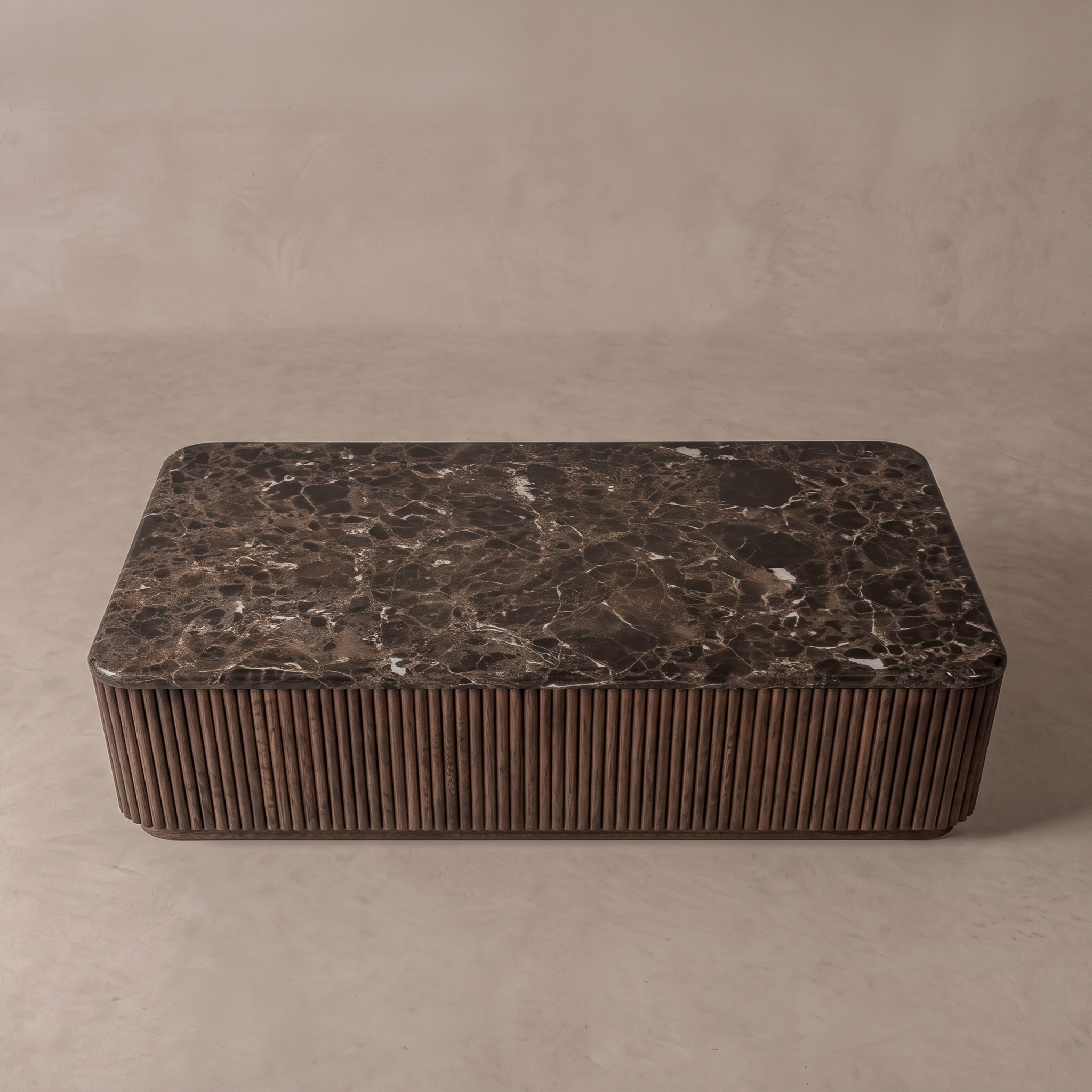 Infinity Dark Emprador Marble Coffee Table - Rectangle