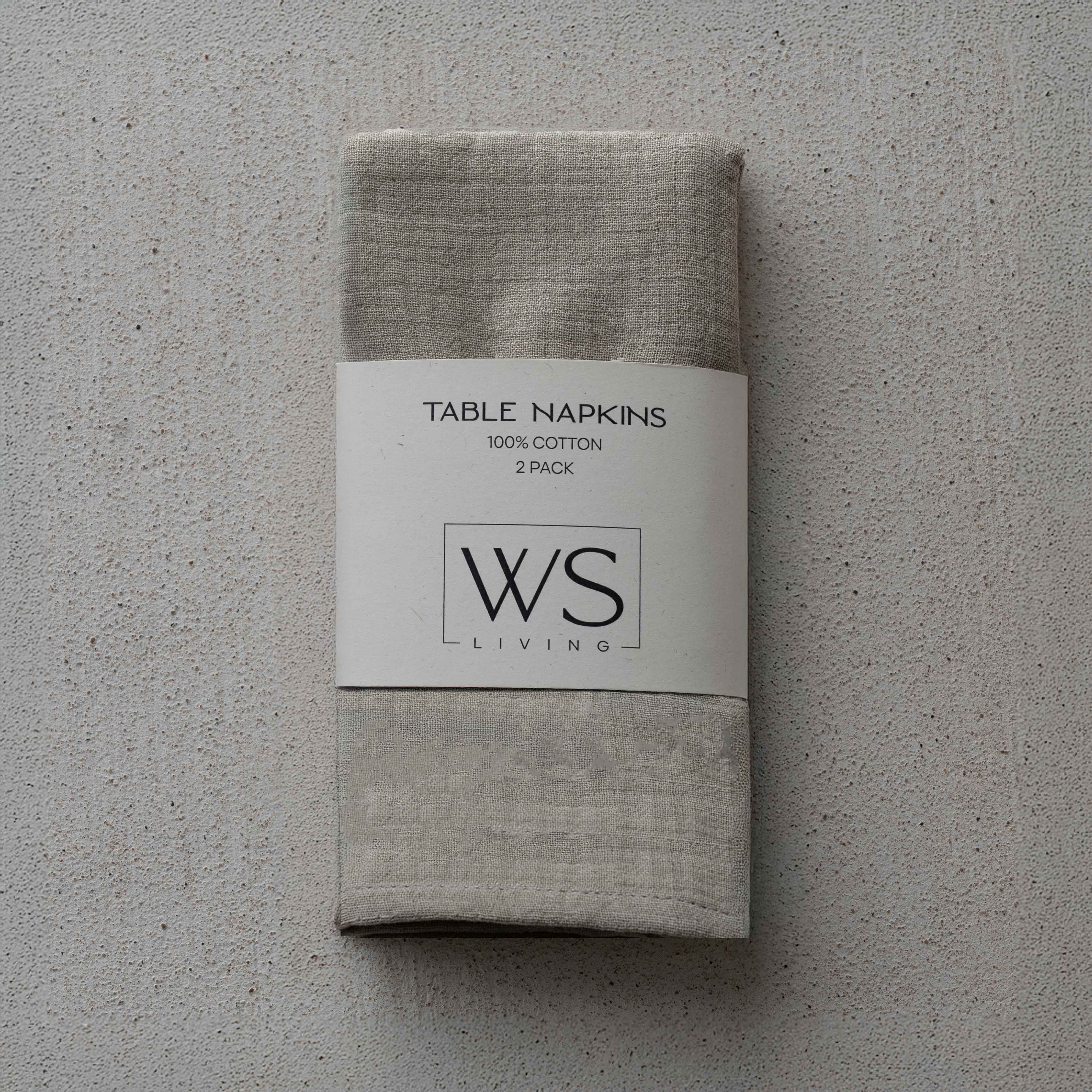 مجموعة مناديل طاولة منقوشة مكونة من قطعتين - رمادي