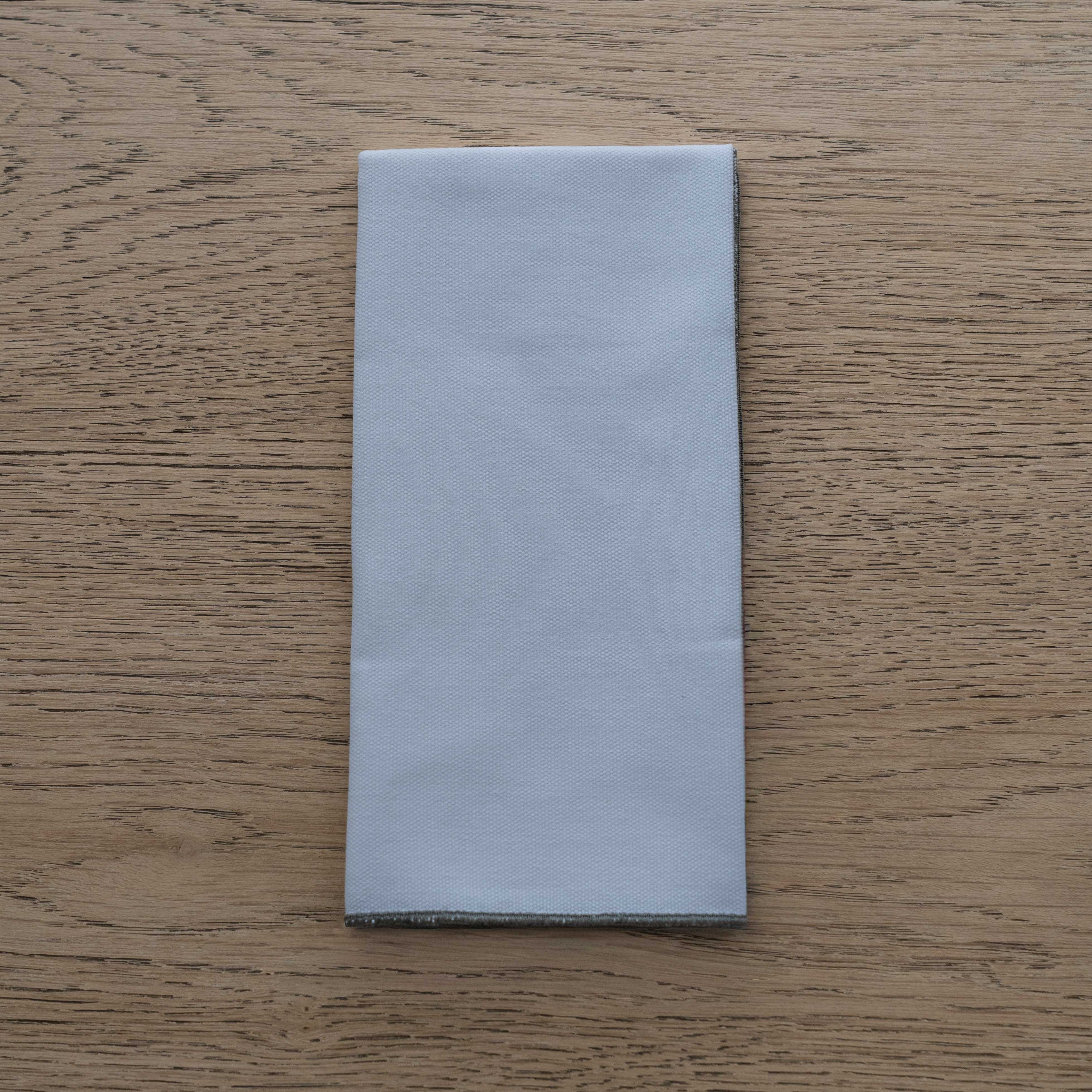 WS - Linen Set Of 2 Table Napkin - White/Green