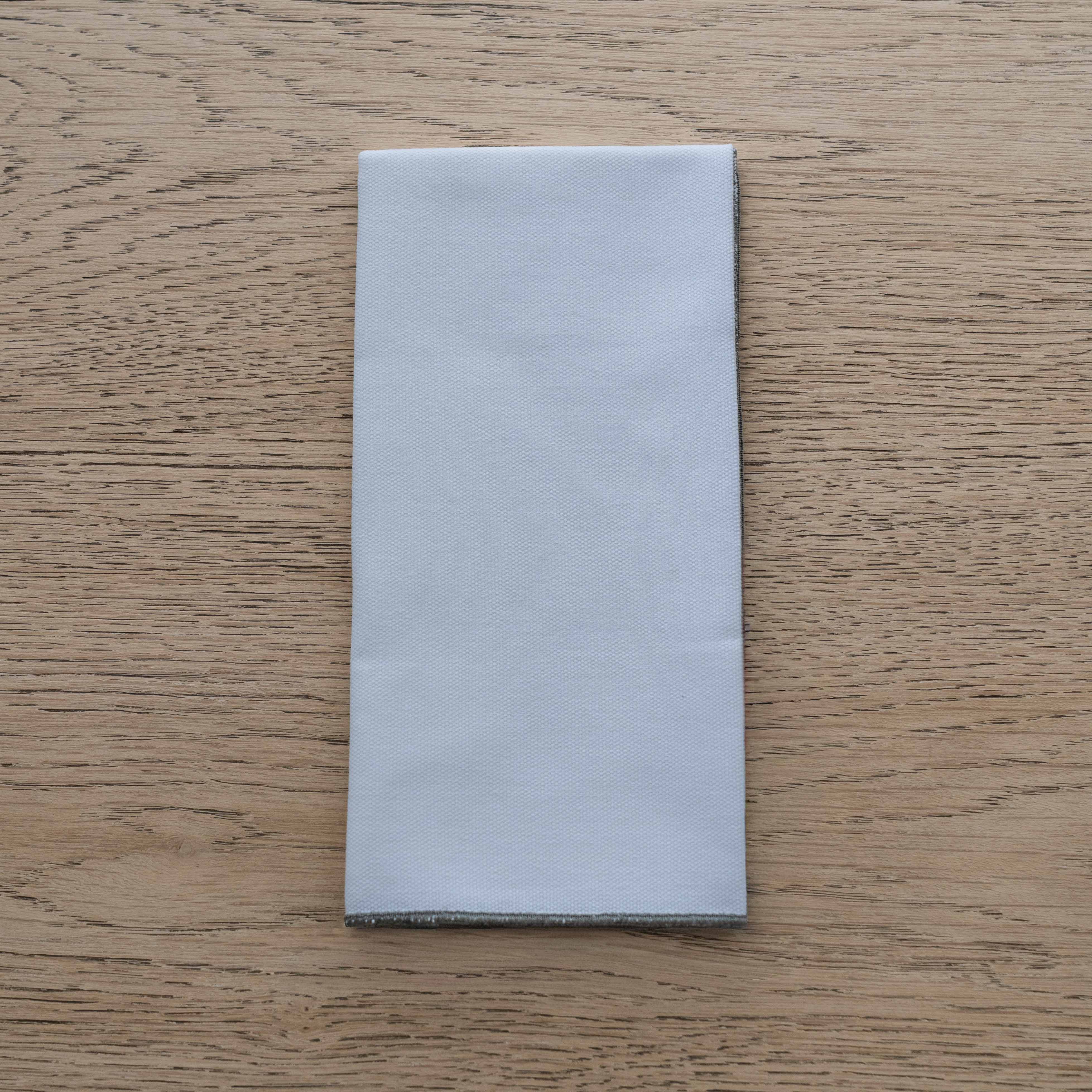 WS - Linen Set Of 2 Table Napkin - White/Green