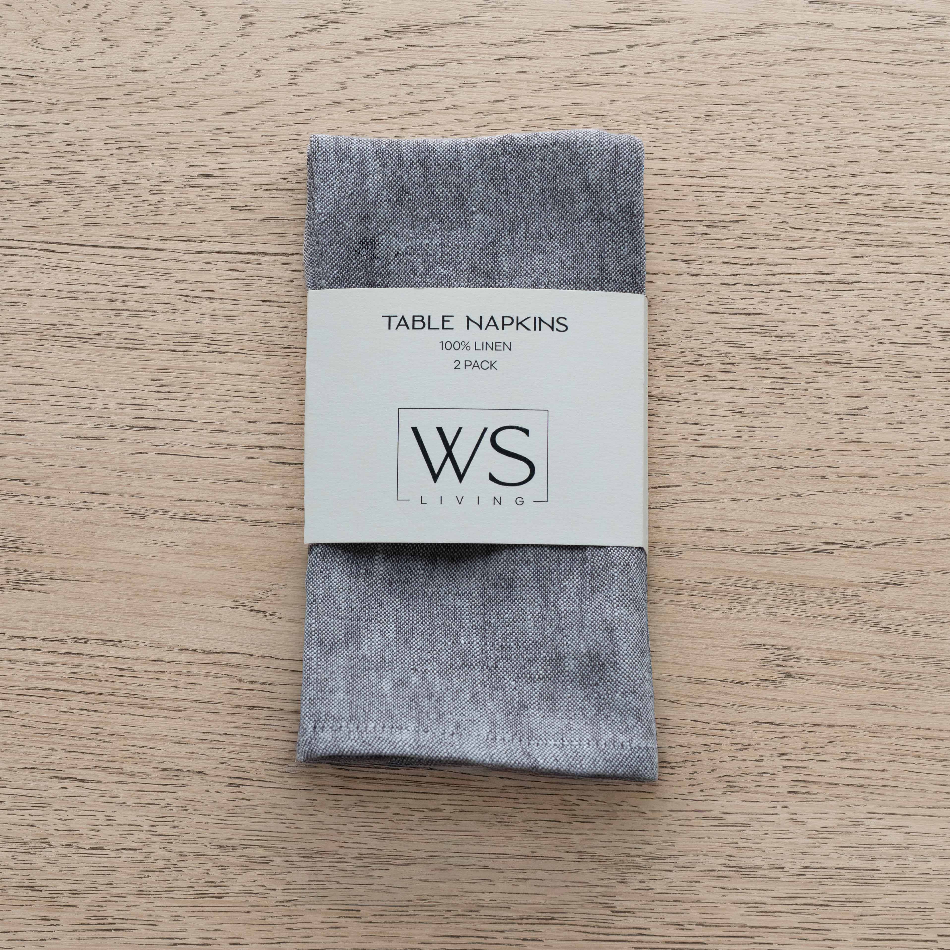 WS - Textured Set Of 2 Table Napkin - GREY
