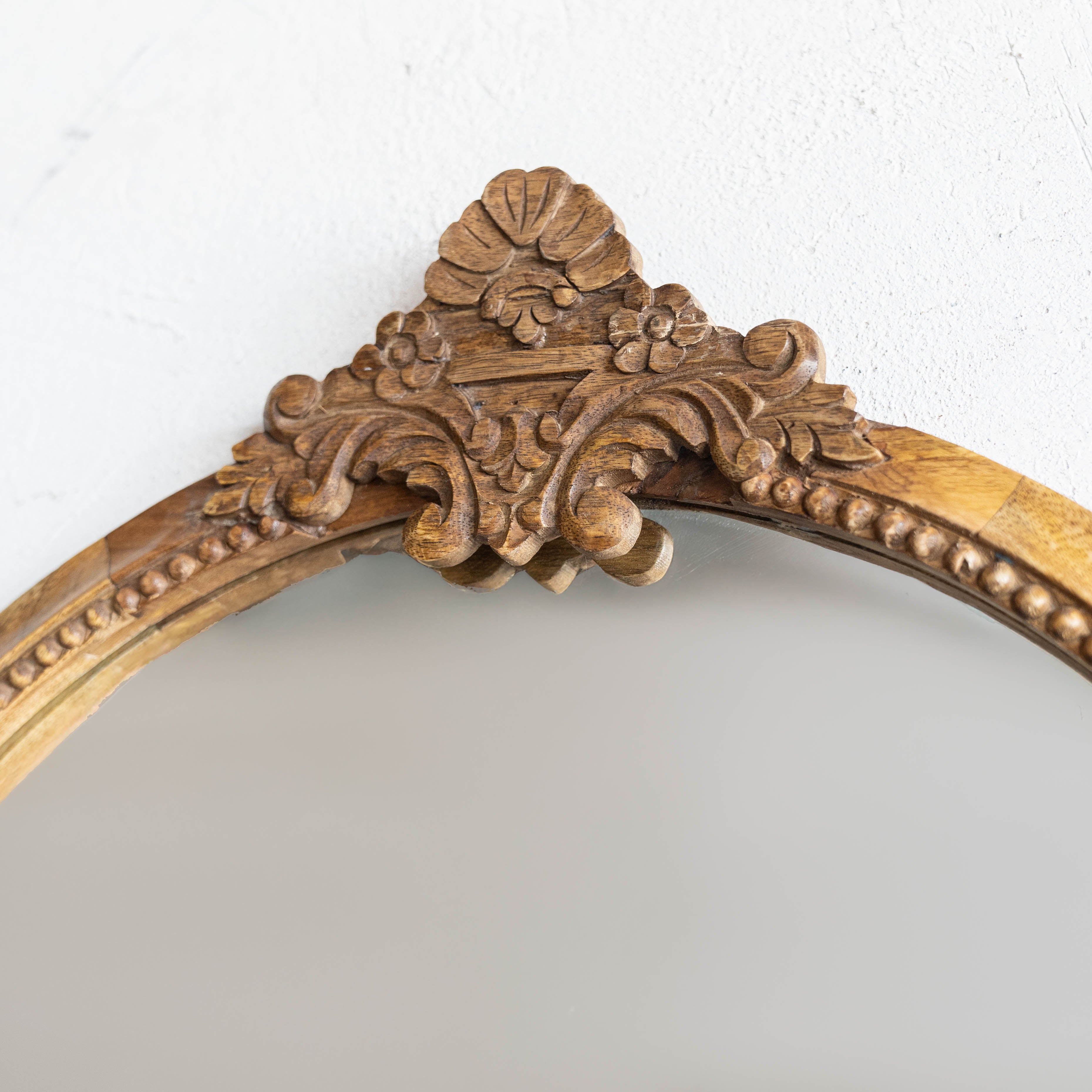 Narcissus Solid Wood Wall Mirror - Natural - Mirror - WS Living Furniture Furniture Store in Dubai