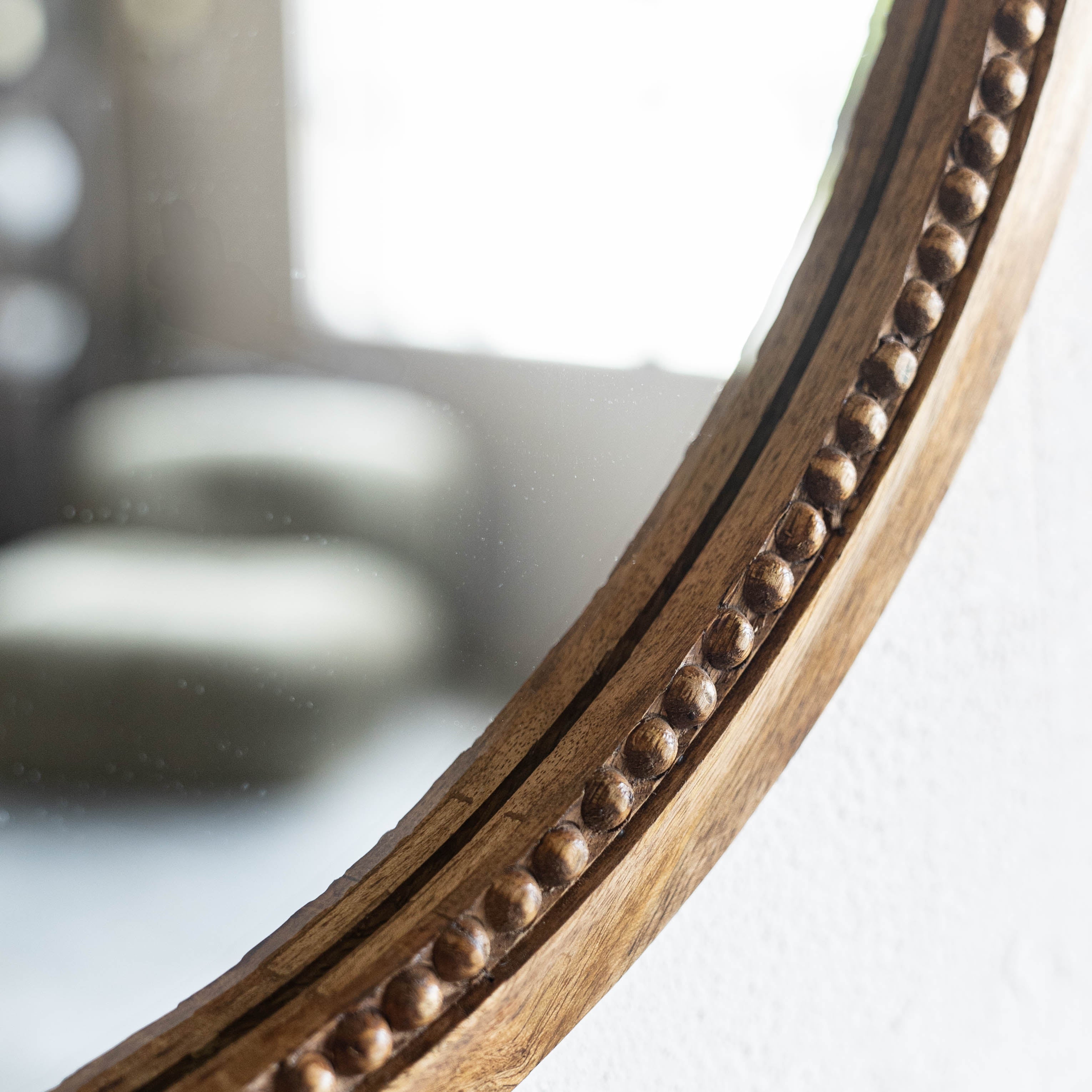 Narcissus Solid Wood Wall Mirror - Natural - Mirror - WS Living Furniture Furniture Store in Dubai