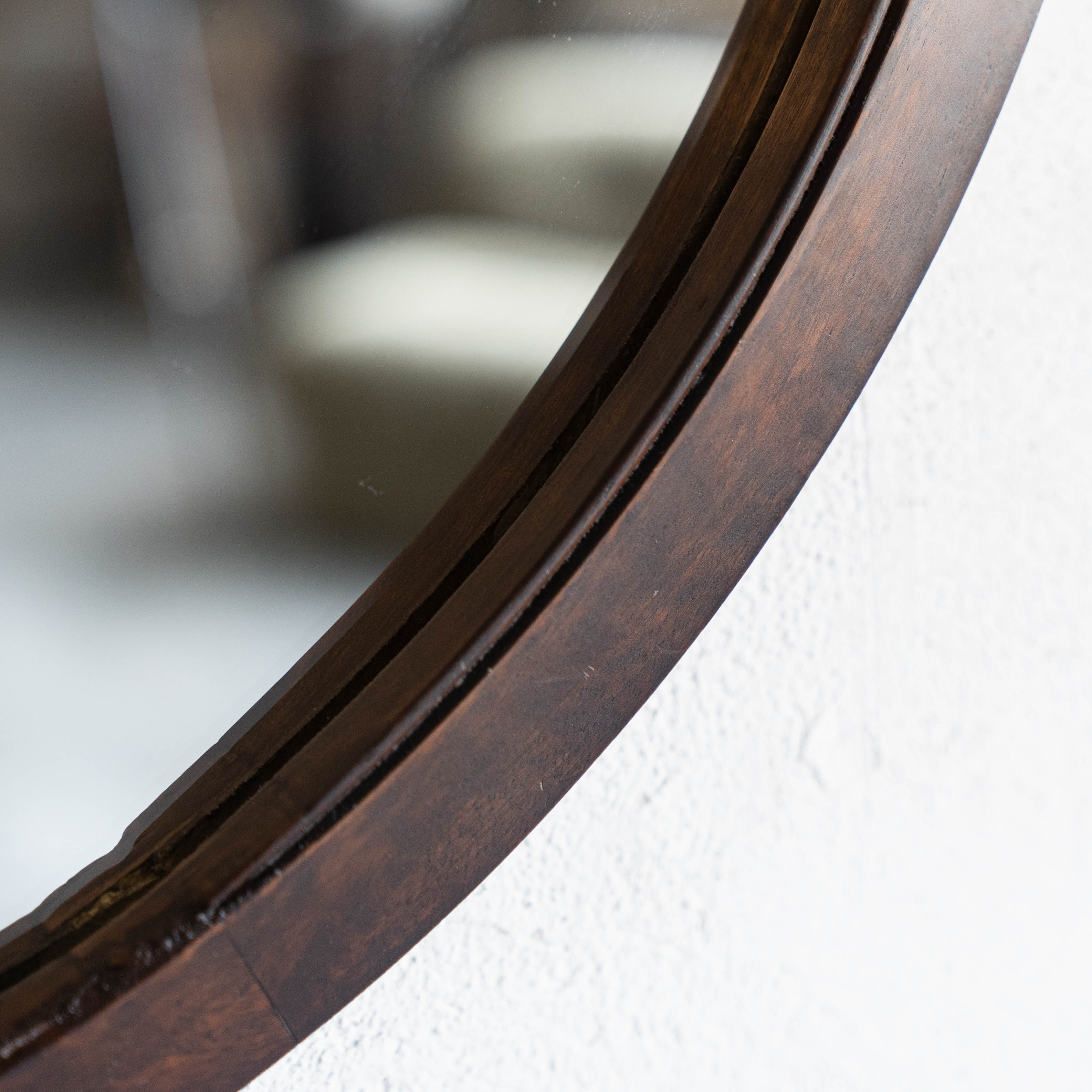 Narcissus Solid Wood Wall Mirror - Walnut - Mirror - WS Living Furniture Furniture Store in Dubai