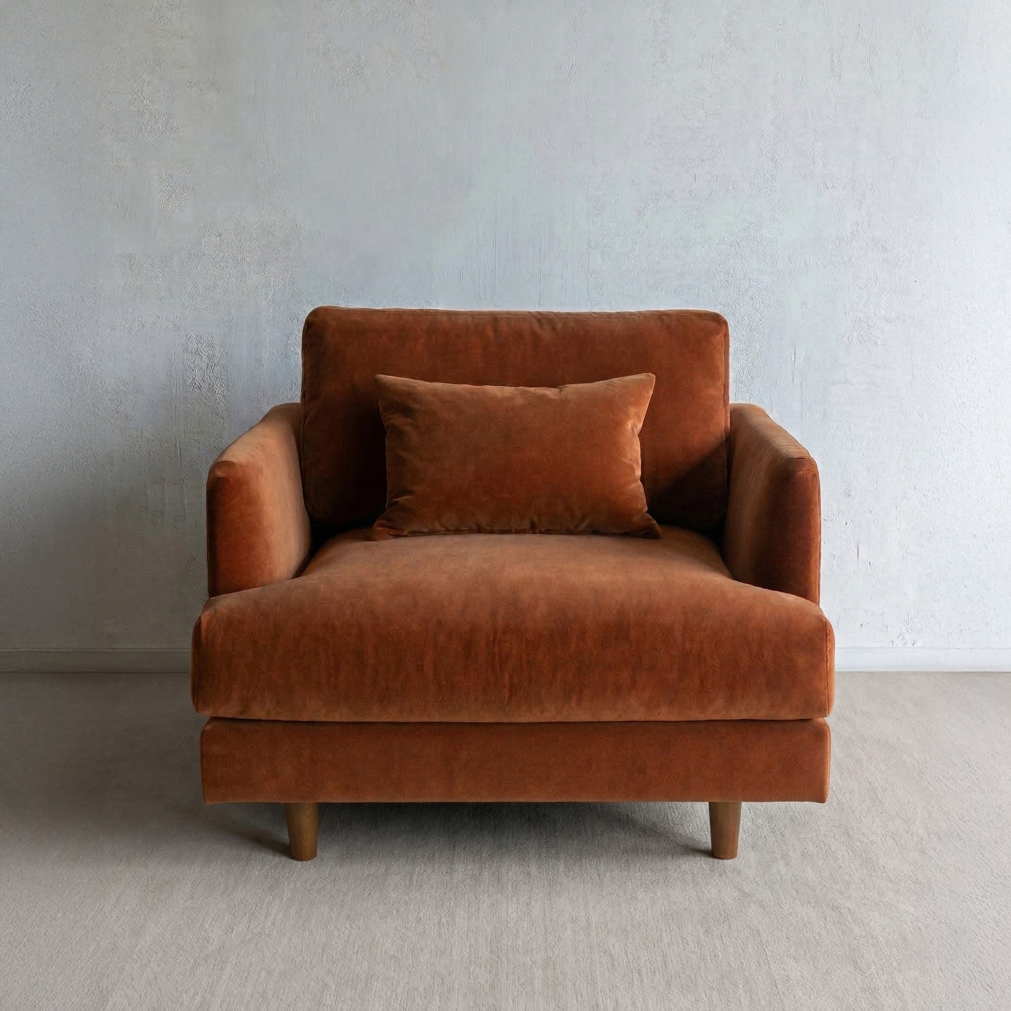 Nest Cotton Velvet Modern Armchair | One seater