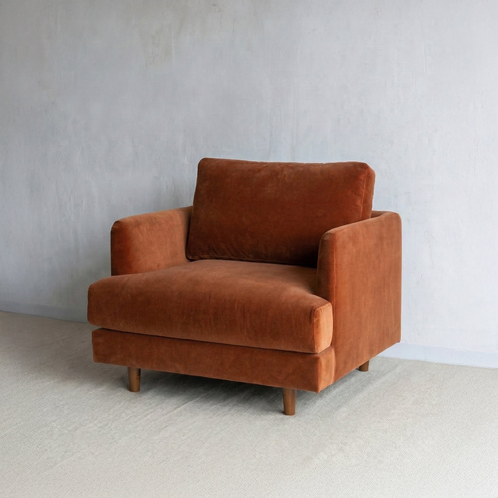 Nest Cotton Velvet Modern Armchair | One seater