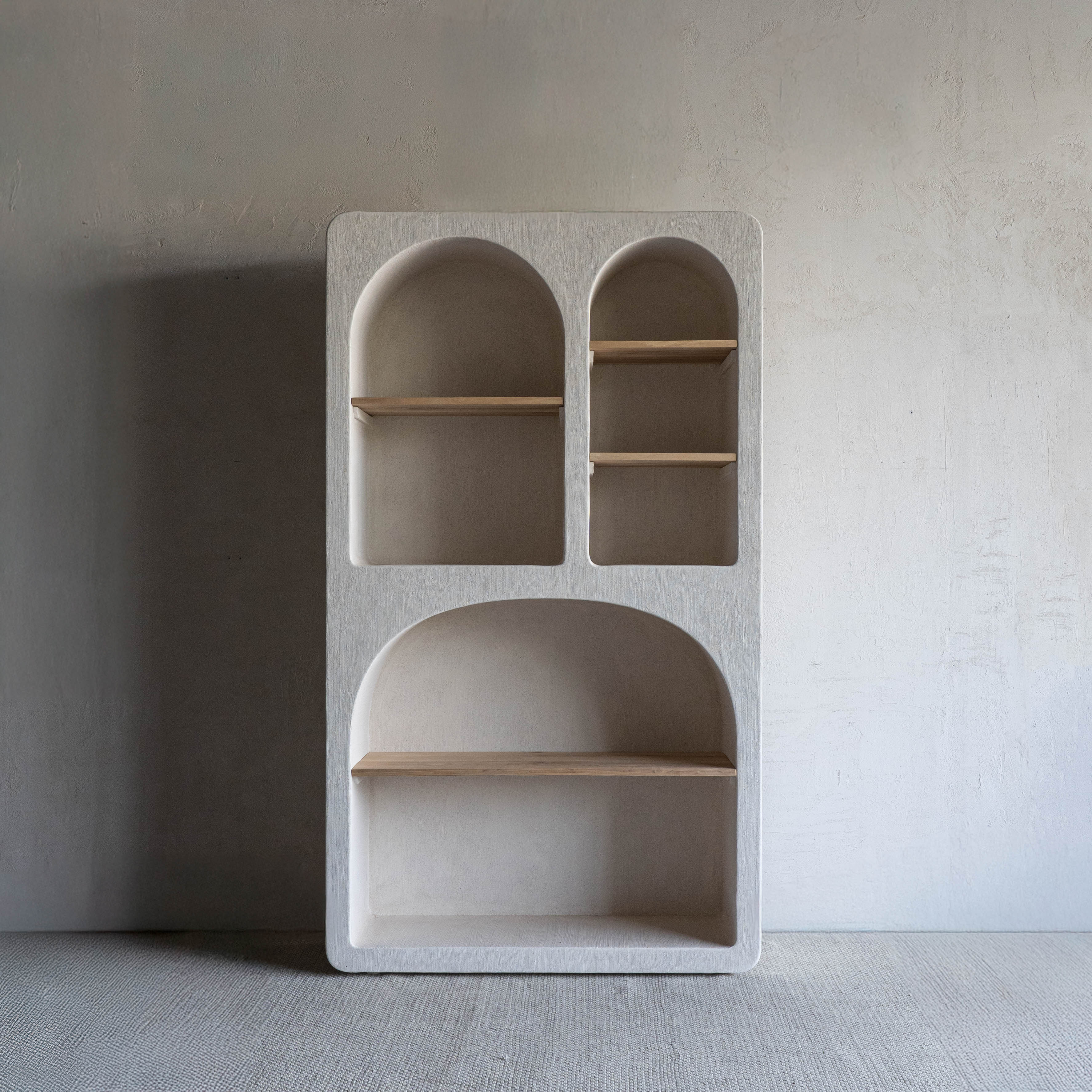 Alaska Curve Edge with Natural Wood Bookshelf