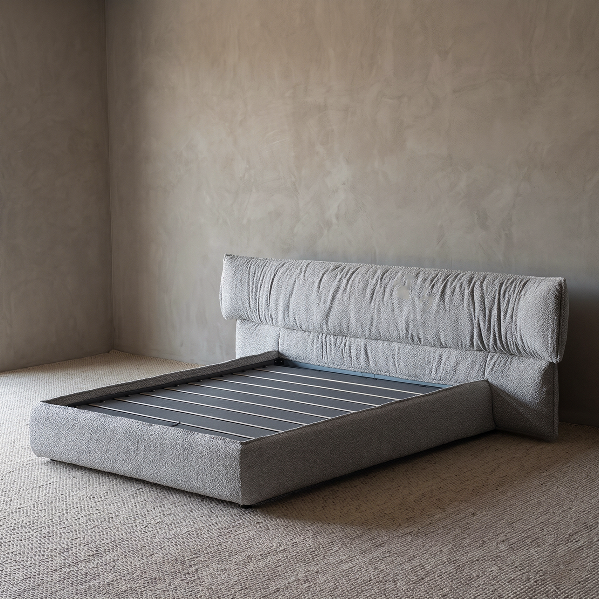 Milan Truffle King Size Storage Bed - Off Grey