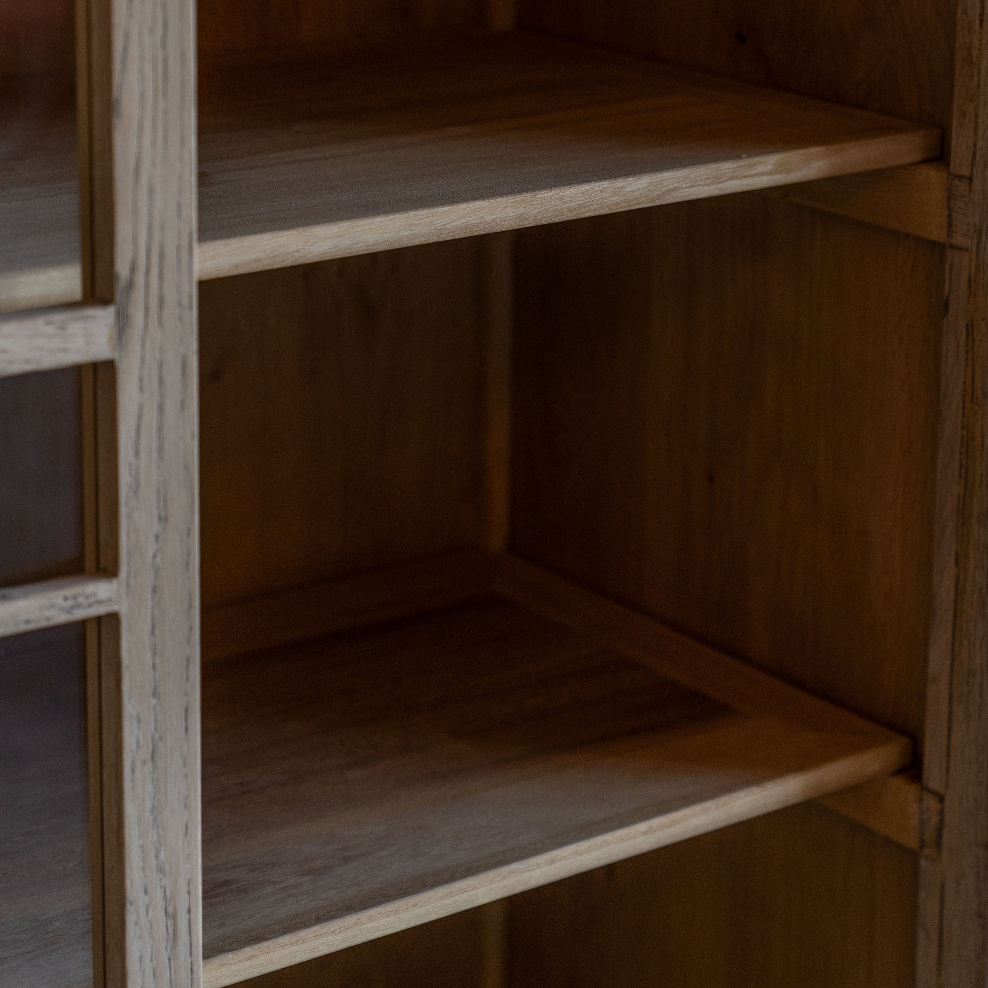 Merloak Vintage Style Glass Door Tall Cabinet