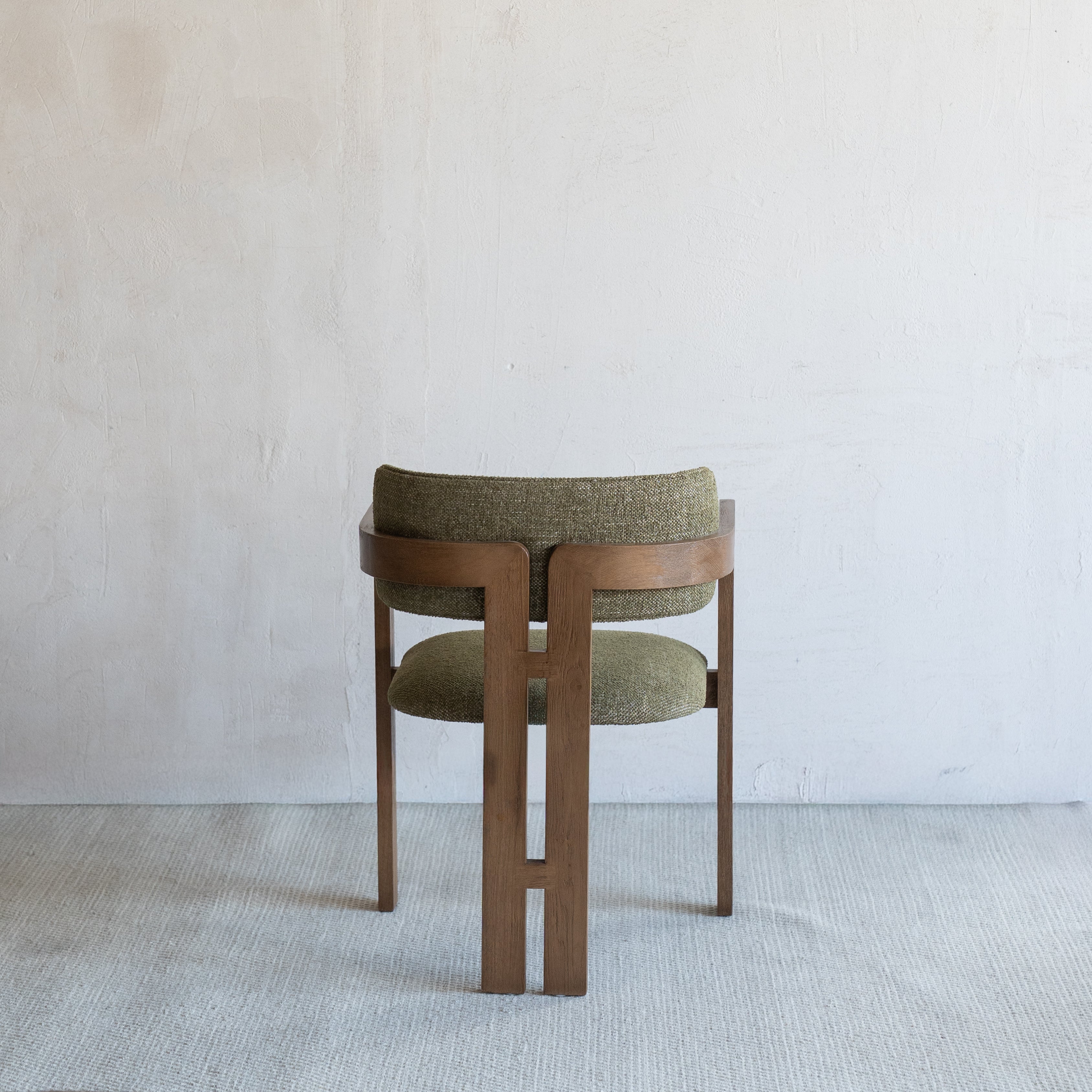 Caden Boucle Dining Chair - Olive Green