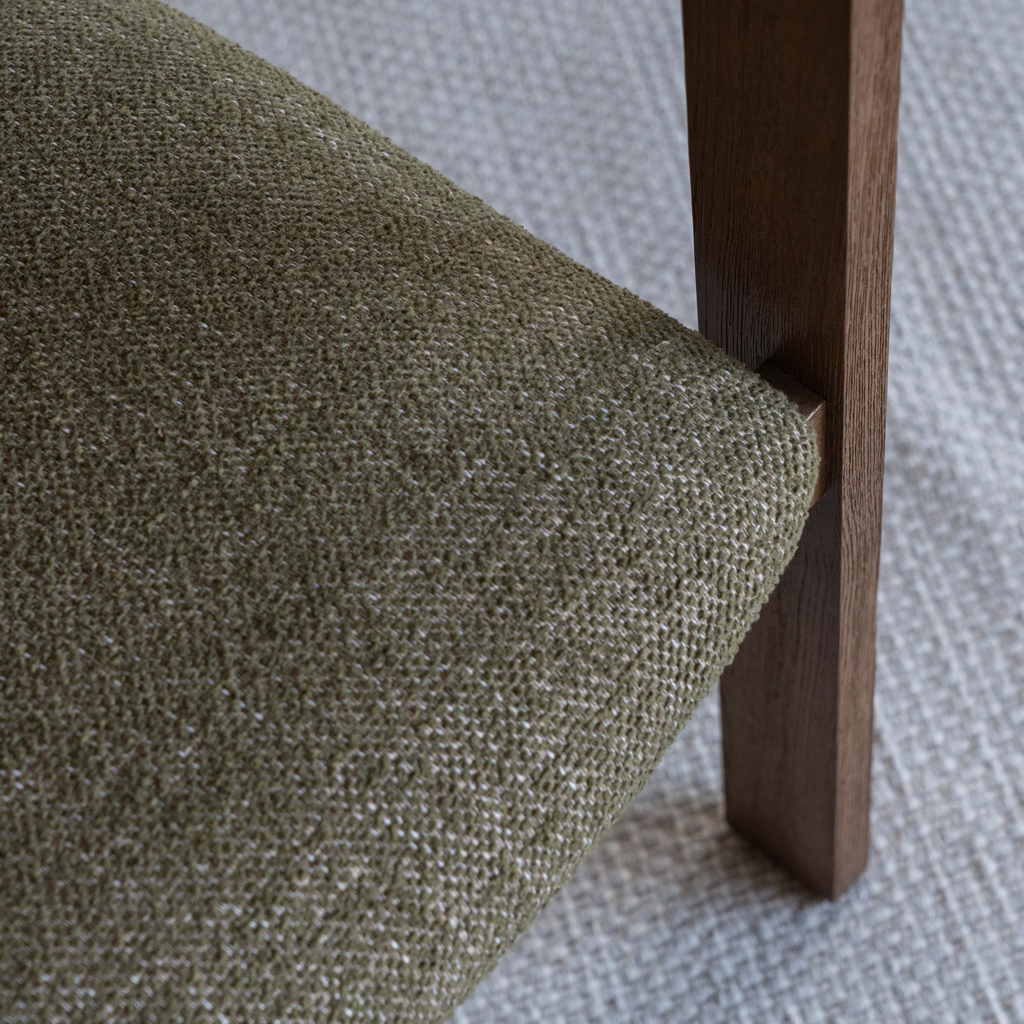 Caden Boucle Dining Chair - Olive Green